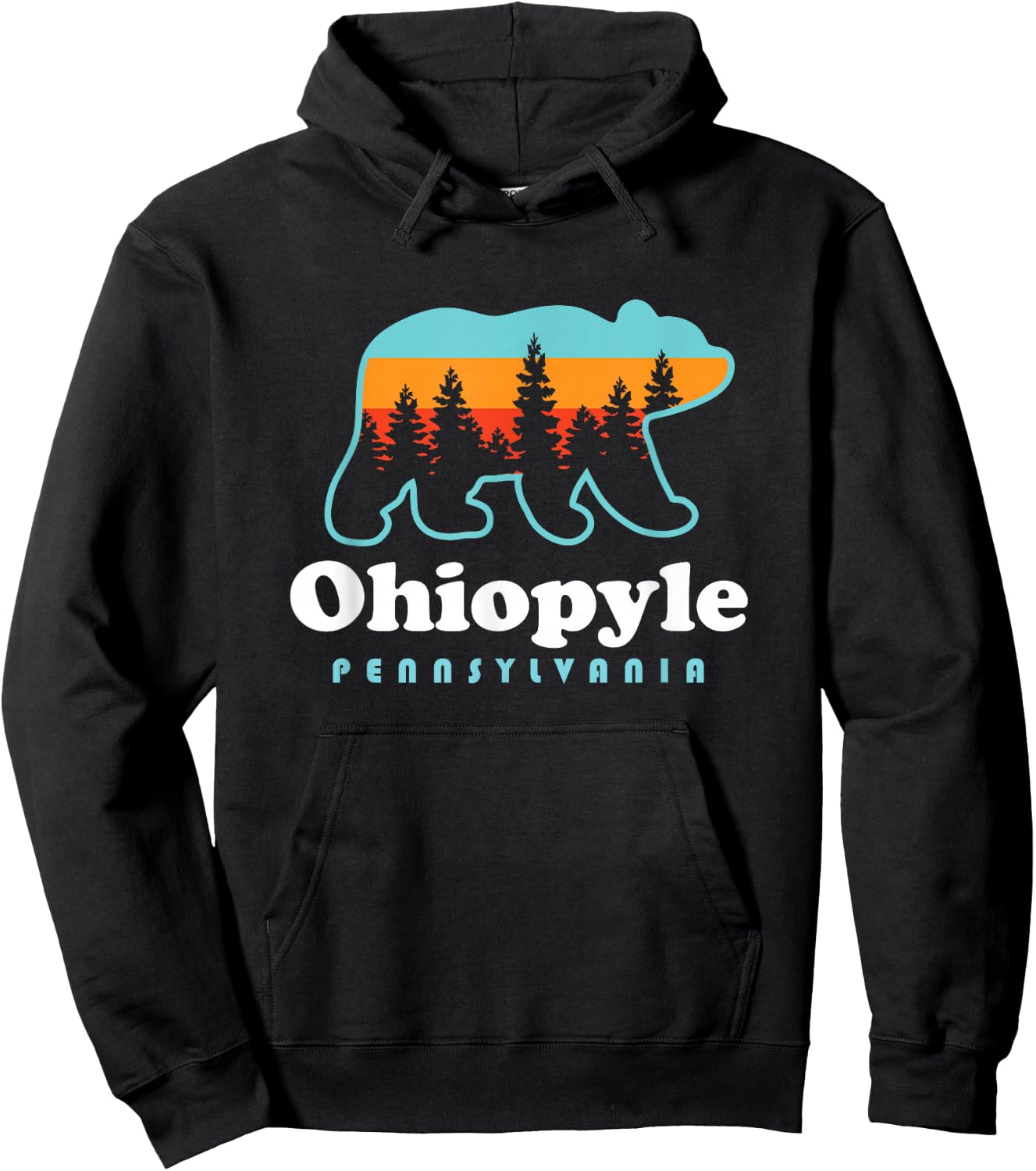 Ohiopyle State Park Pennsylvania Bear Retro Vintage Hoodie - Hoodie | Black