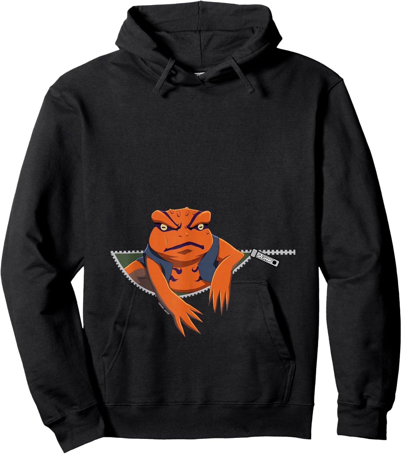 Naruto Shippuden Gamakichi Toad in Zipper Anime Hoodie - Hoodie | Black