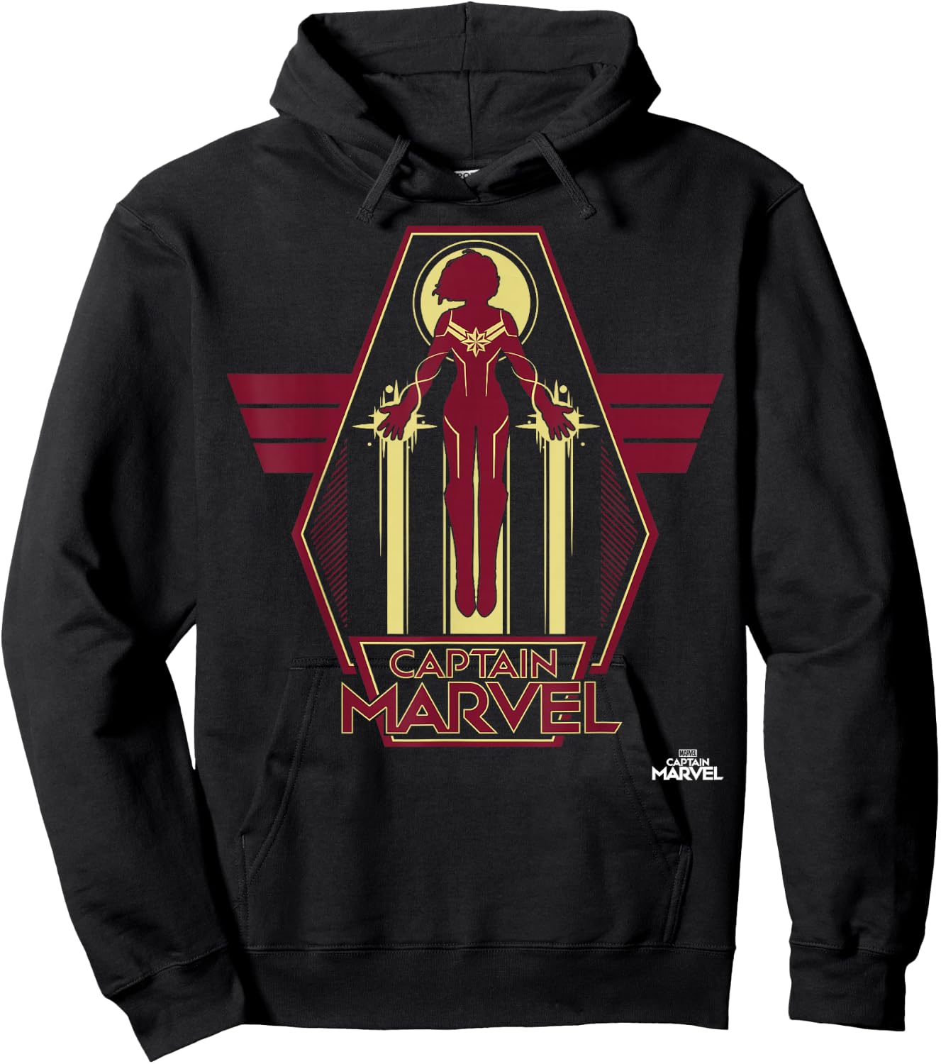 Captain Marvel Red Yellow Flight Powers Graphic Hoodie - Hoodie | Black