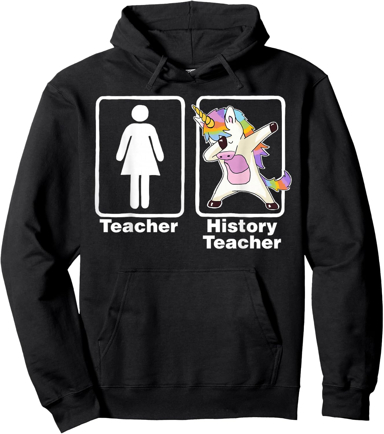 Funny Unicorn History Teacher History Teacher Gifts Hoodie - Hoodie | Black