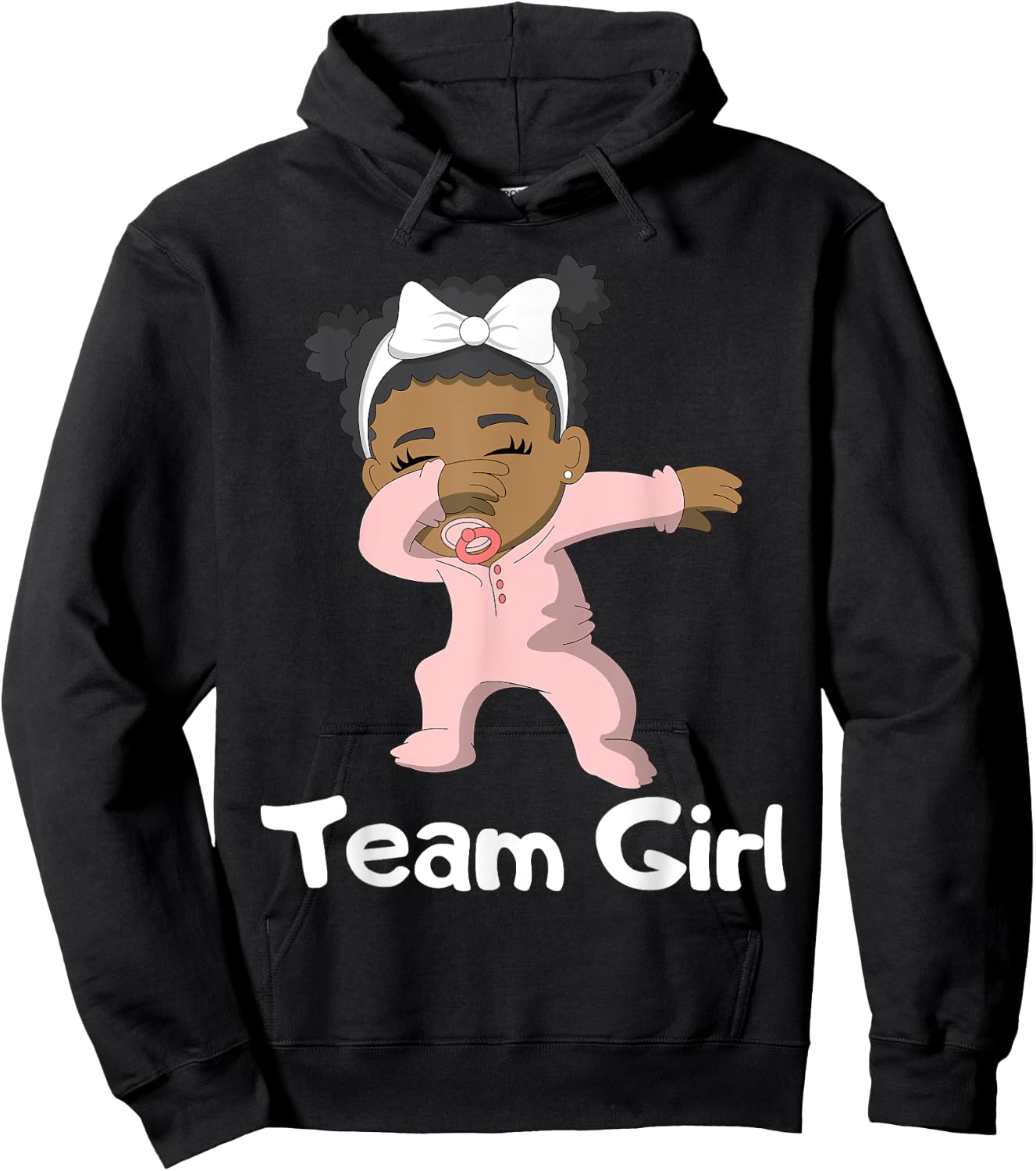 Gender Reveal Party Team Girl Cute Dabbing Black Baby Hoodie - Hoodie | Black
