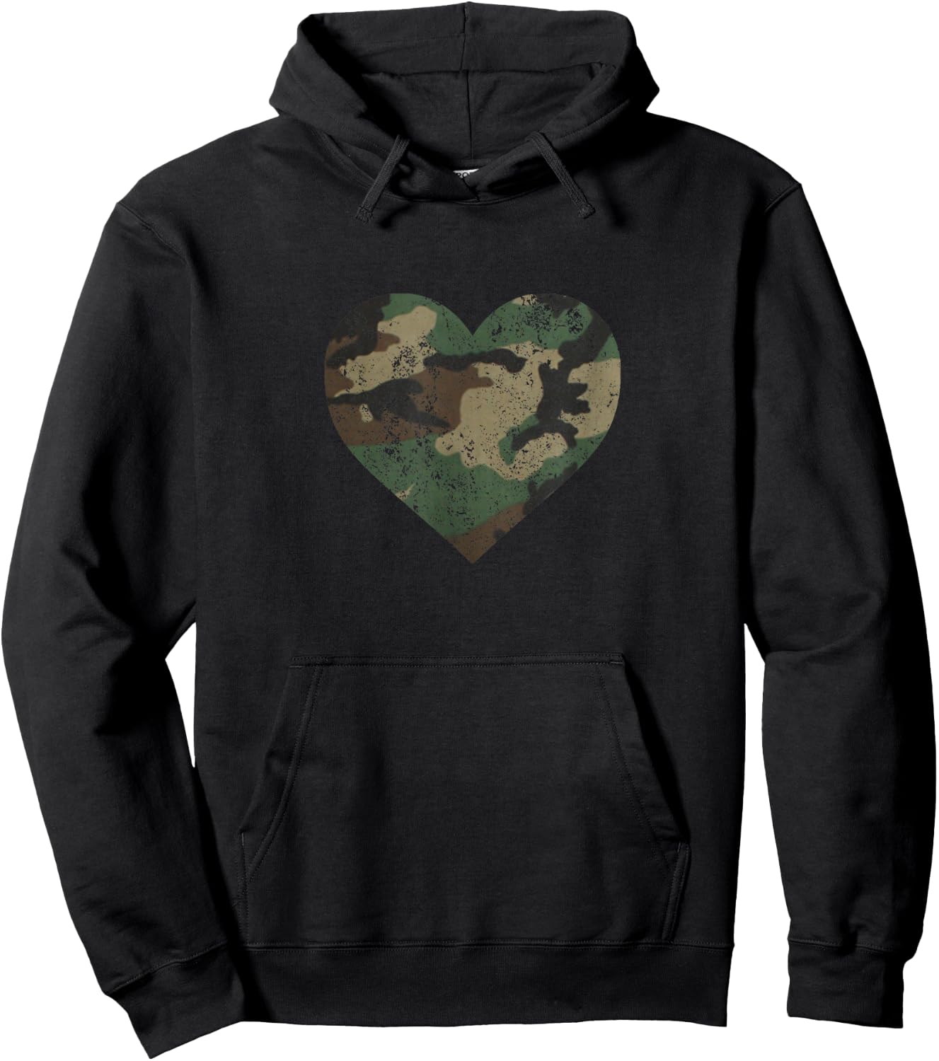 I Love You American Soldier Troops Camo Heart Emoticon Shirt Hoodie - Hoodie | Black