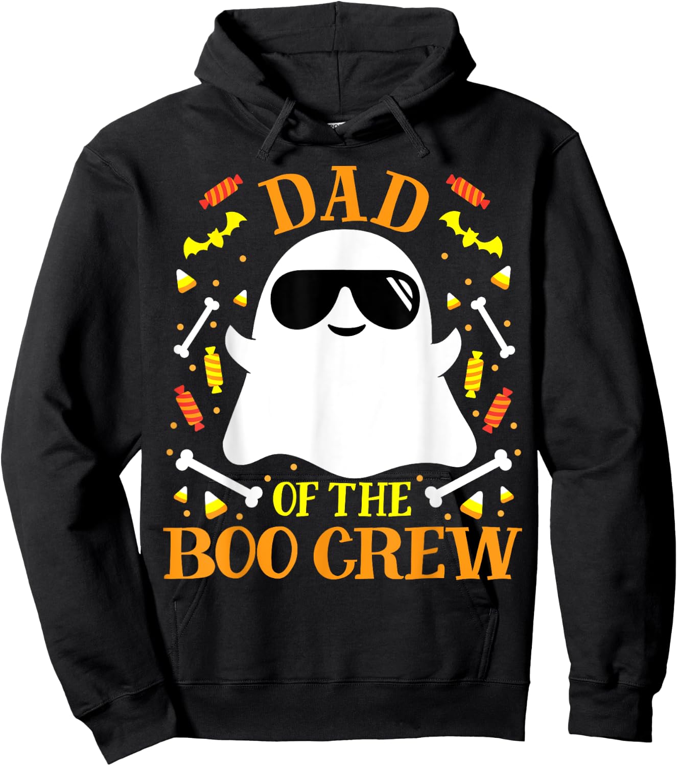 Dad Boo Crew Ghost Matching Family Set Group Men's Halloween Hoodie - Hoodie | Black