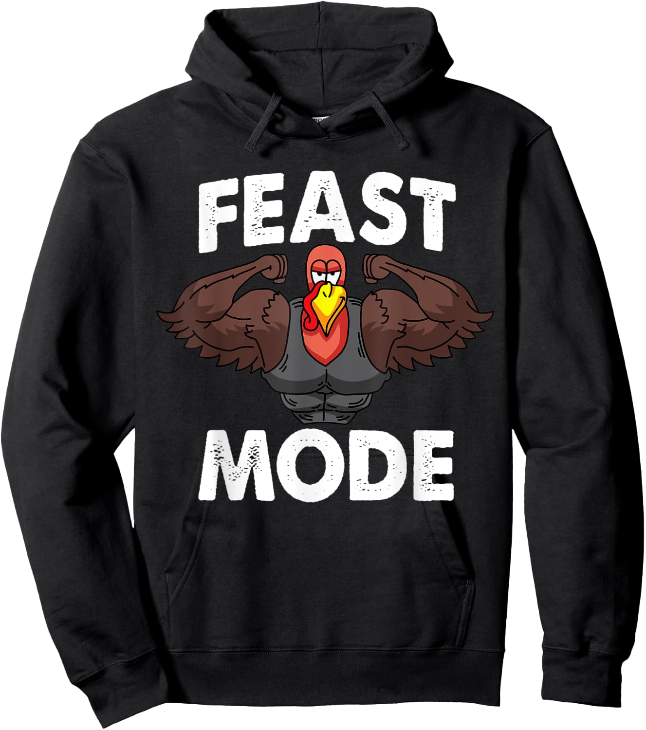 Feast Mode On Turkey Muscle Thanksgiving Family Dinner Hoodie - Hoodie | Black