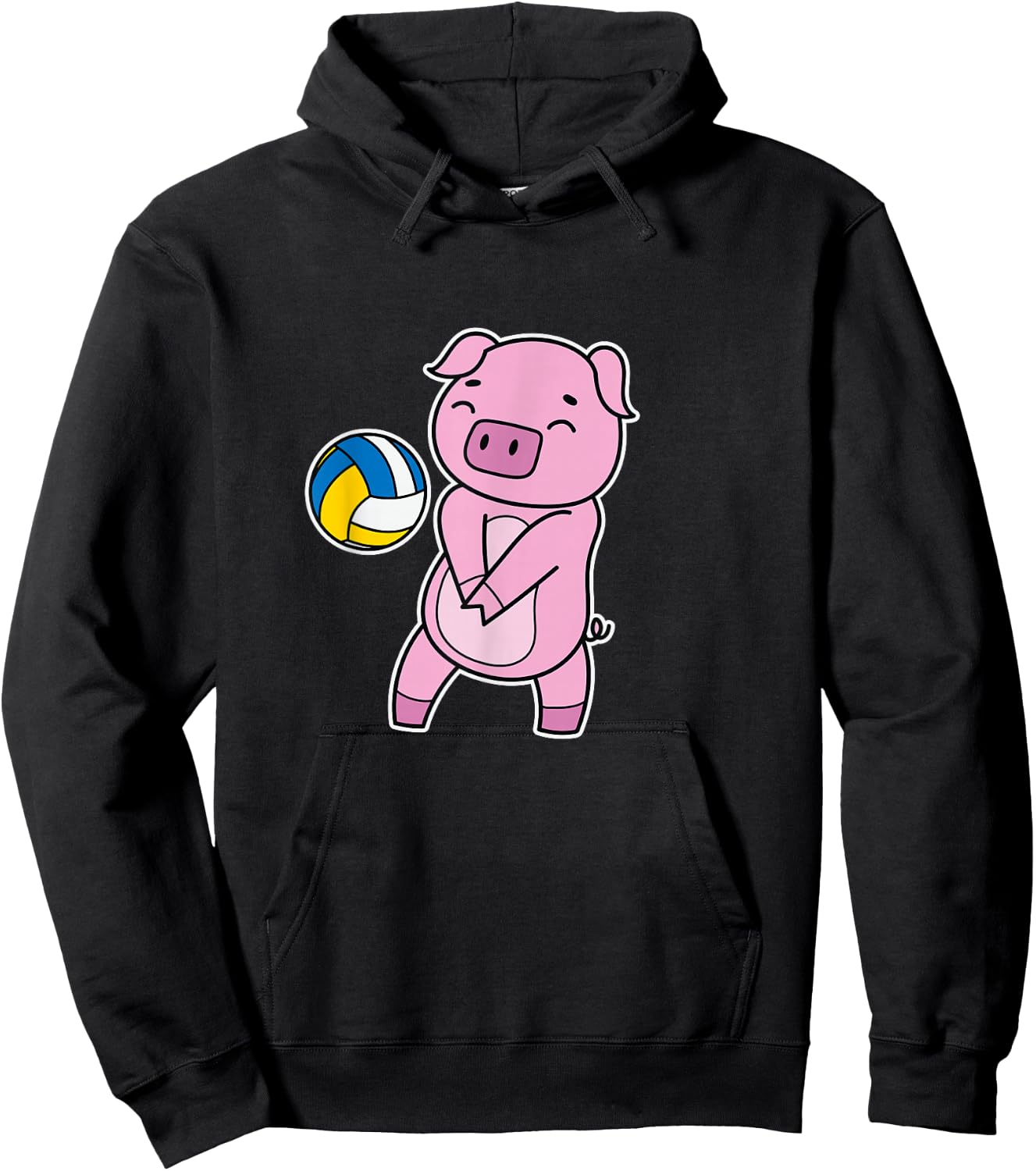Pig plays Volleyball Hoodie - Hoodie | Black