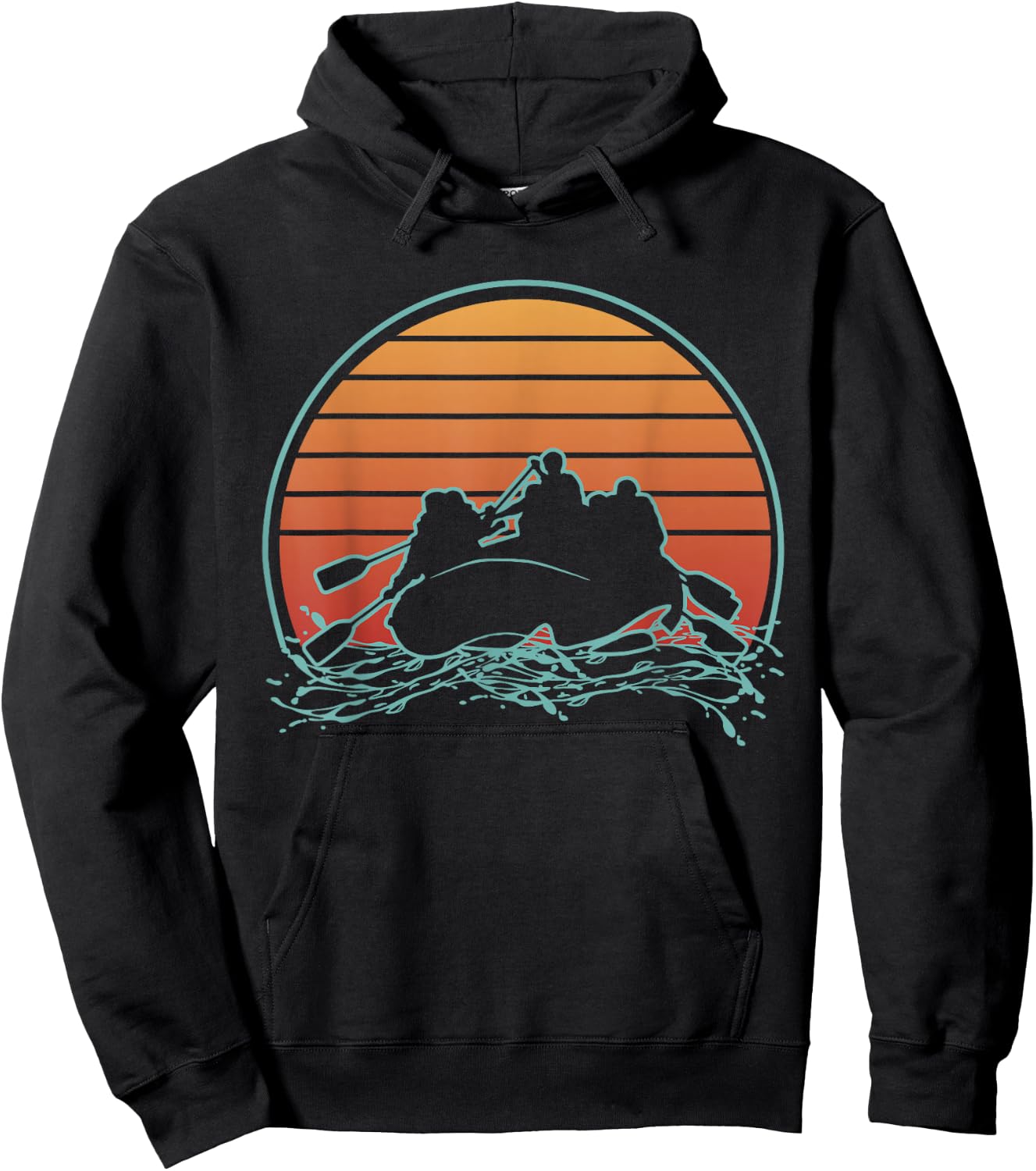 Retro Vintage Style White Water Rafting Rafters Hoodie - Hoodie | Black
