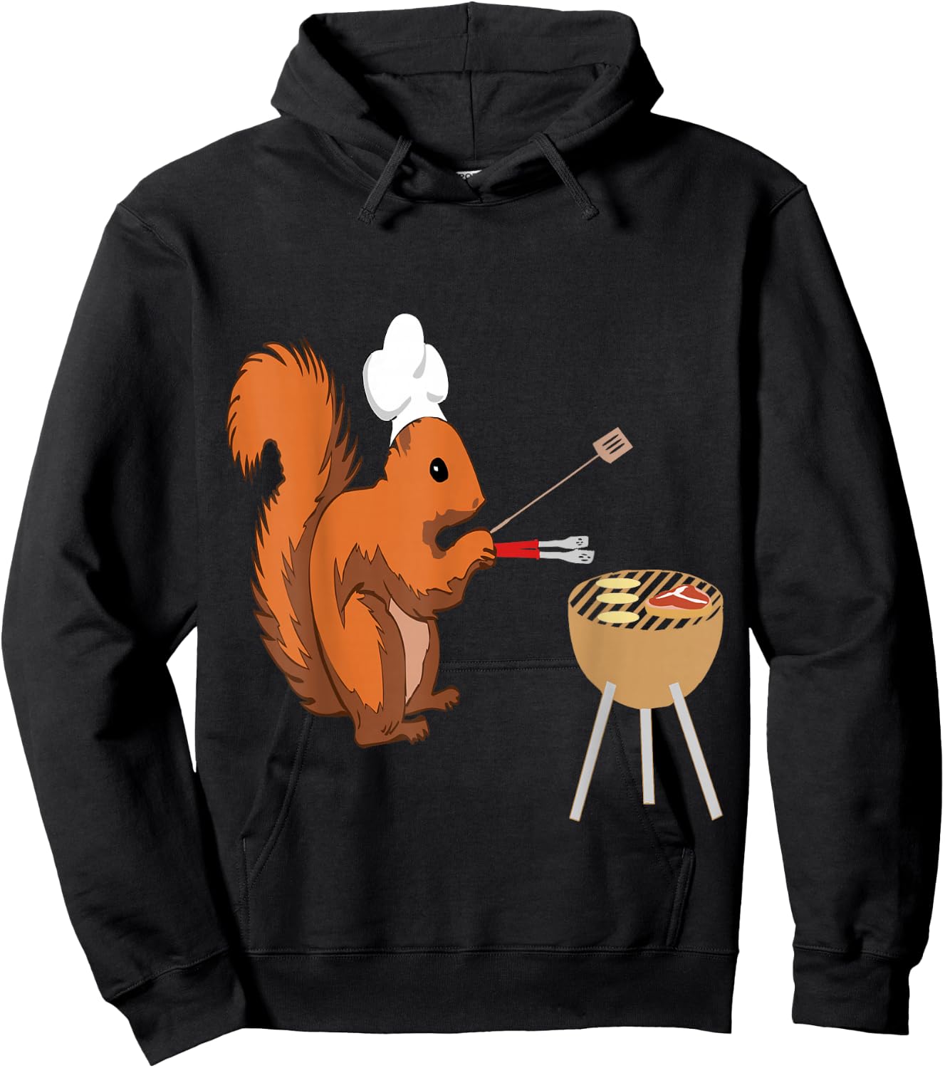 BBQ Squirrel Grilling Cooking Grillmaster Sausage Hoodie - Hoodie | Black