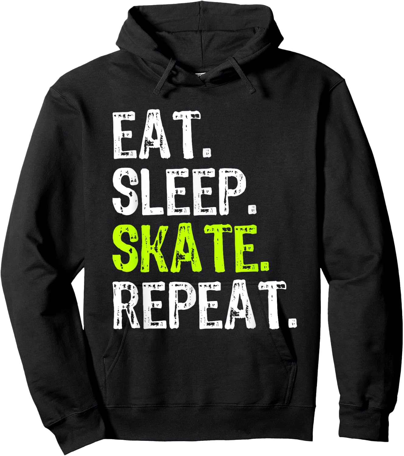 Eat Sleep Skate Repeat Skating Skater Ice Roller Funny Hoodie - Hoodie | Black