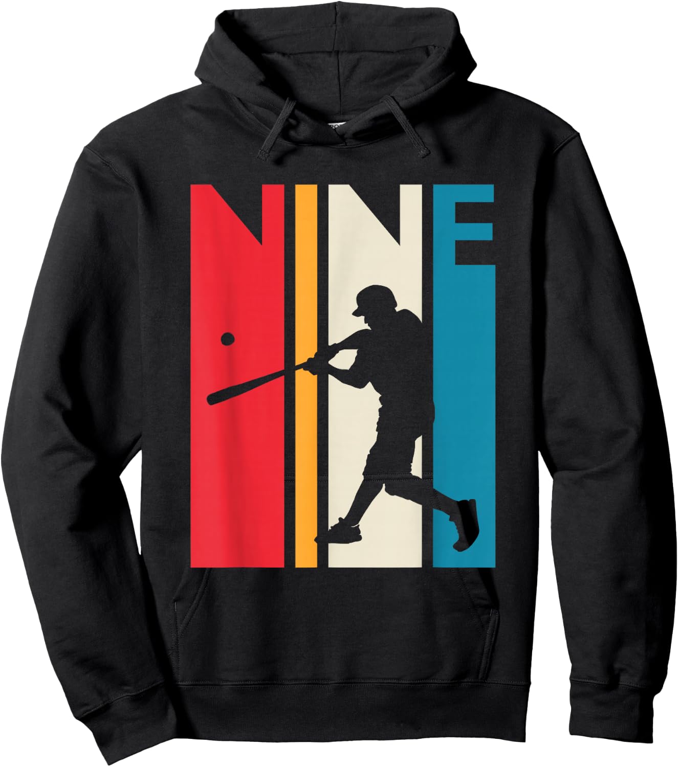 9th Birthday Gift Nine Vintage Baseball Birthday 9 Year Old Hoodie - Hoodie | Black