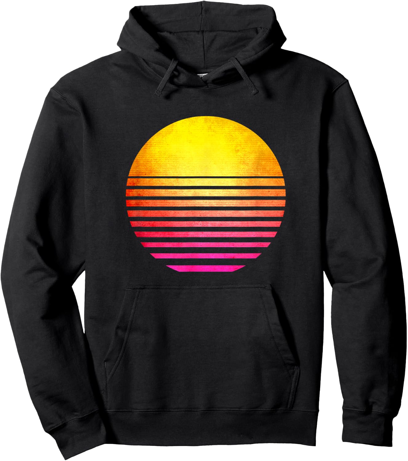 Retro Sun Outrun women, gym workout Hoodie - Hoodie | Black