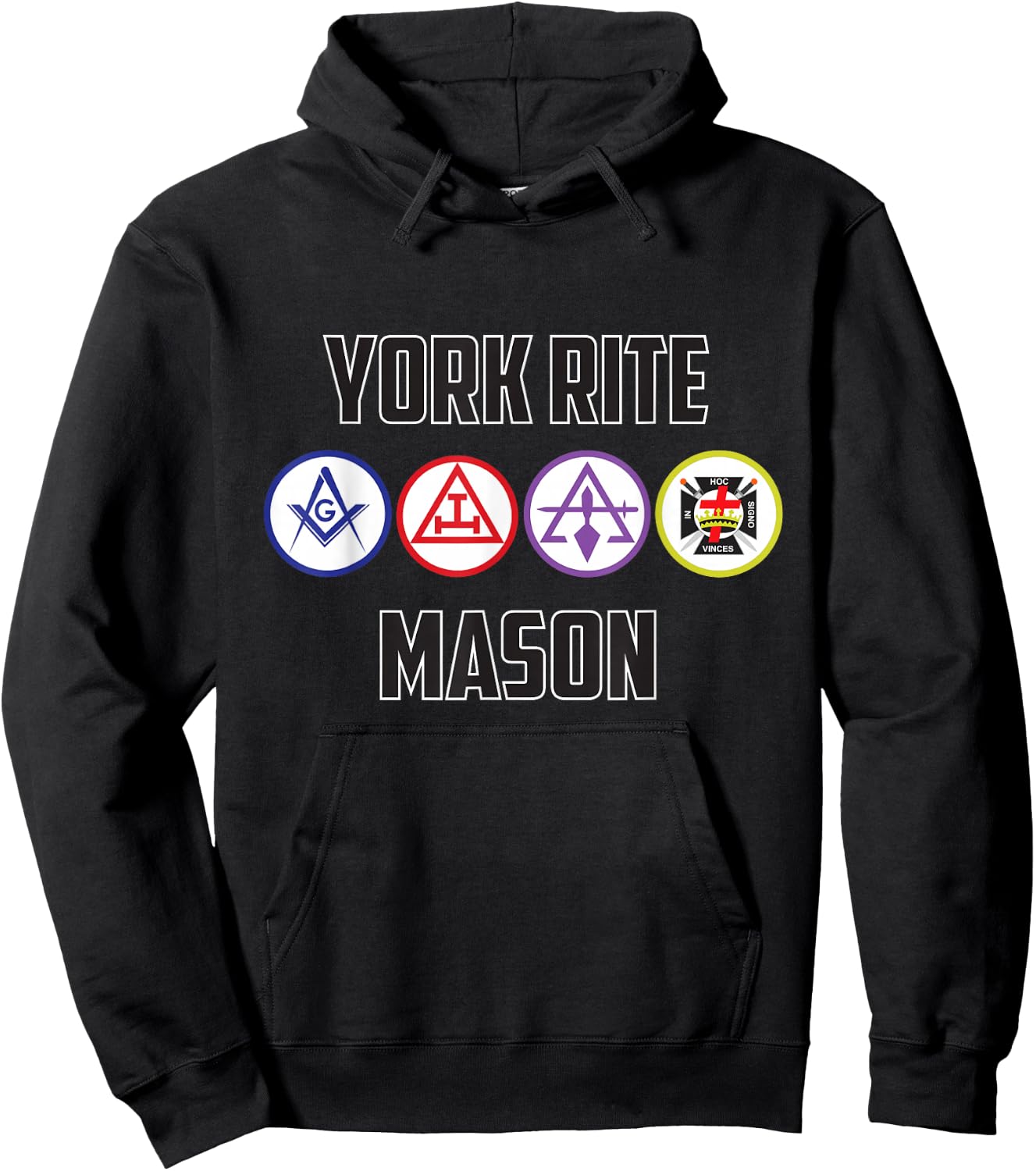 York Rite Mason T Shirt Masonic Hoodie - Hoodie | Black