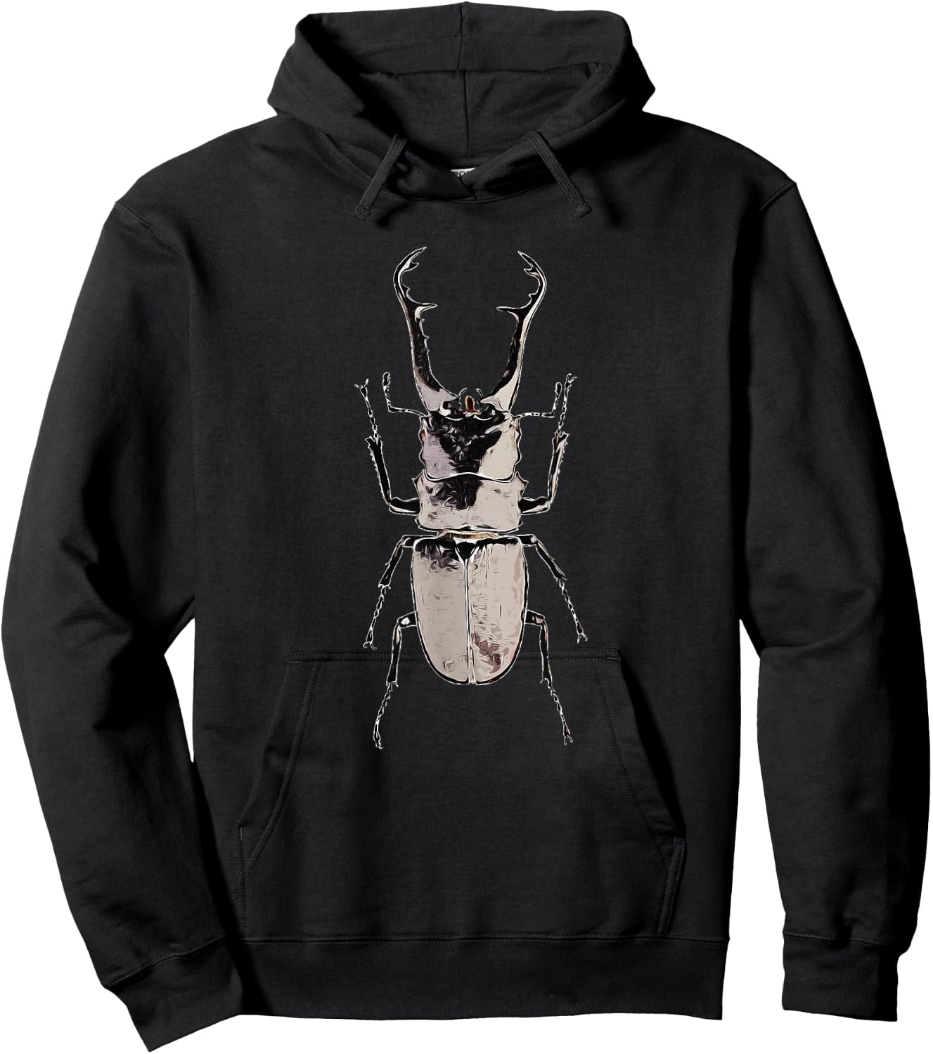 Cool Black Giant Stag Beetle Hoodie - Hoodie | Black