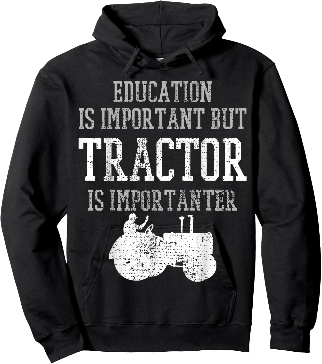Tractors Education Is Important Funny Truck Farmer Gift Hoodie - Hoodie | Black