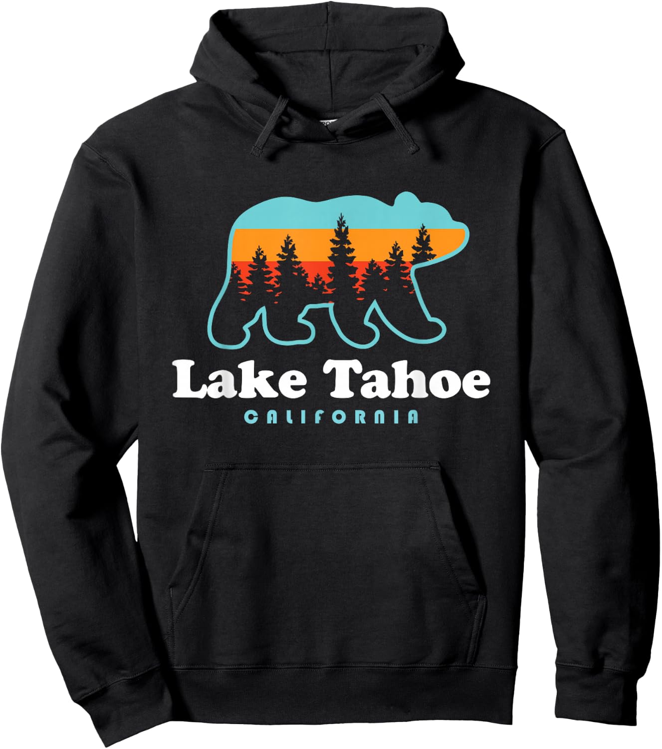 Lake Tahoe California Bear Mountains Hiking Hoodie - Hoodie | Black