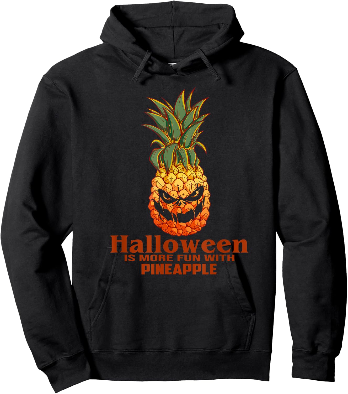 Scary Halloween Pineapple Pumpkin Fun Costume Hoodie - Hoodie | Black