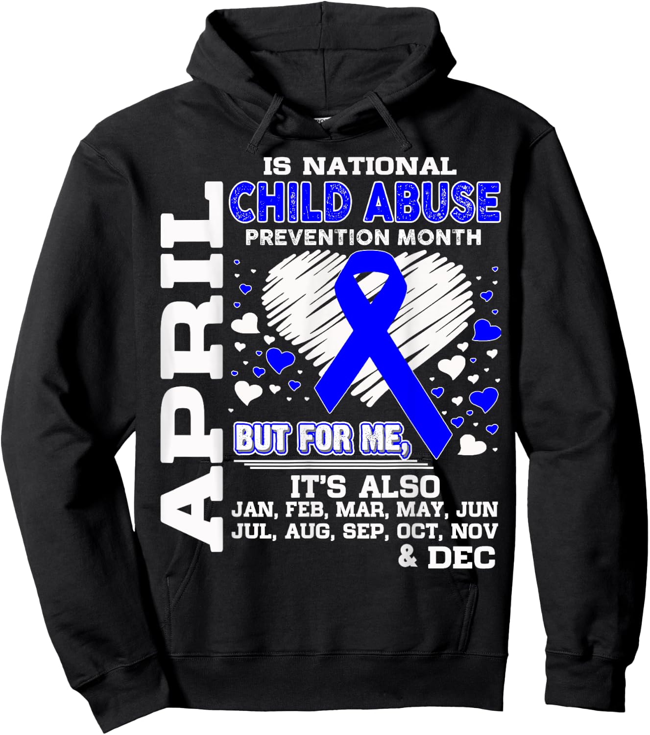 April is National Child Abuse Prevention Month Shirt Hoodie - Hoodie | Black