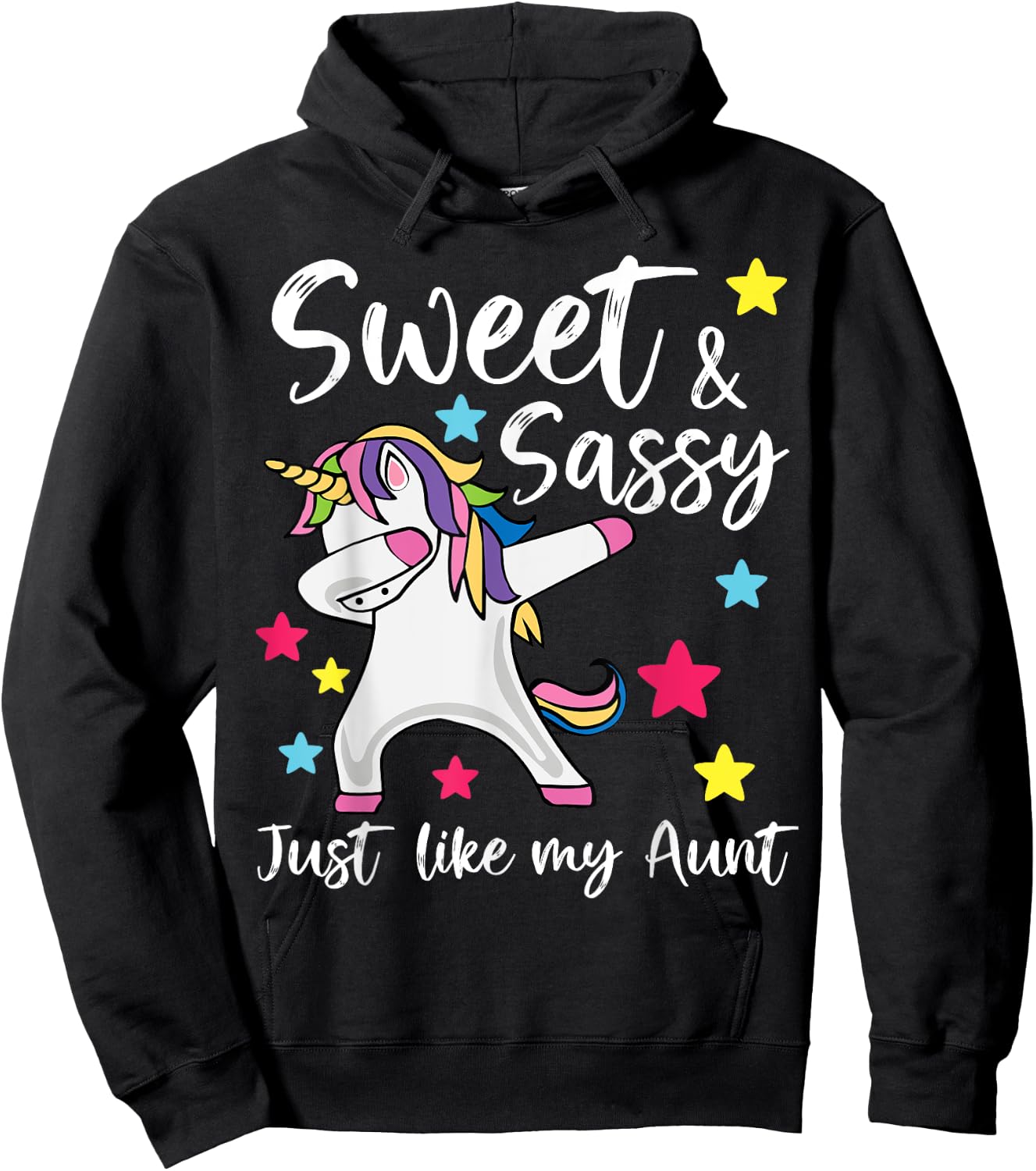 Sassy Like My Aunt Unicorn Cute Matching Aunt Hoodie - Hoodie | Black