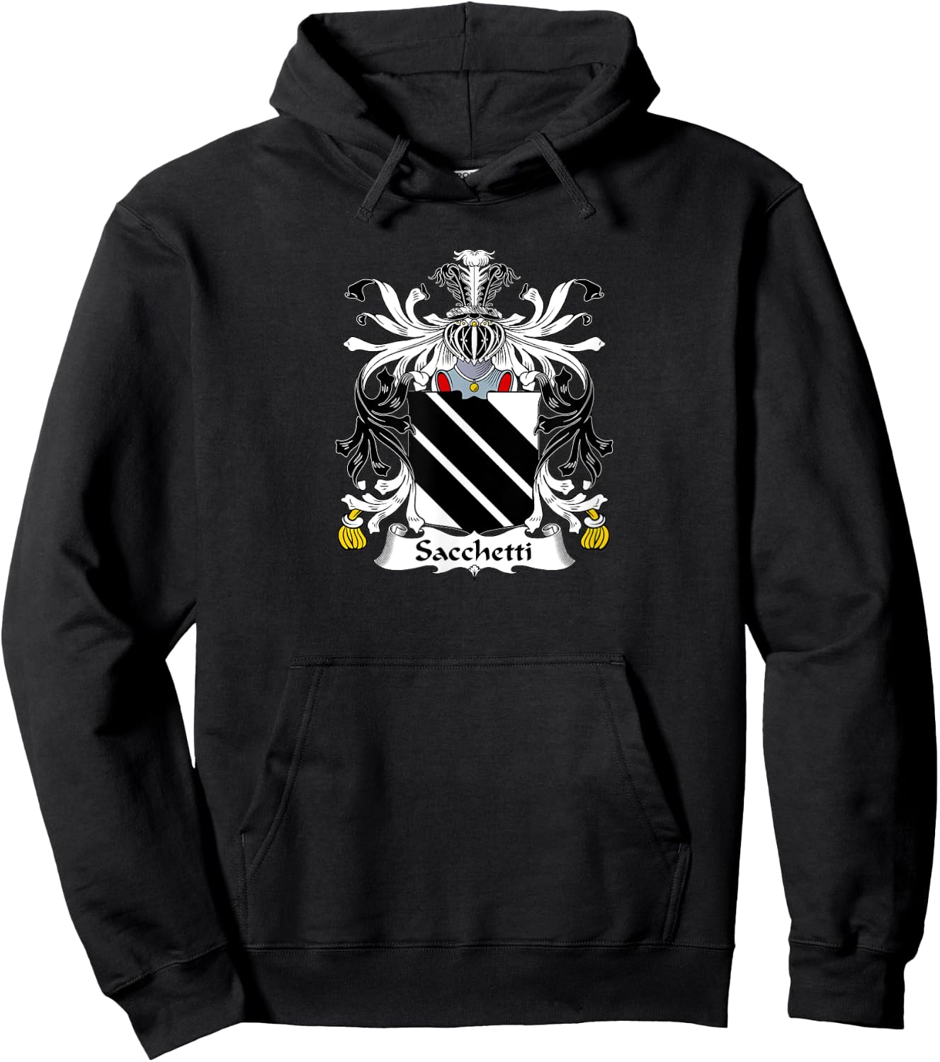 Sacchetti Coat of Arms - Family Crest Hoodie - Hoodie | Black