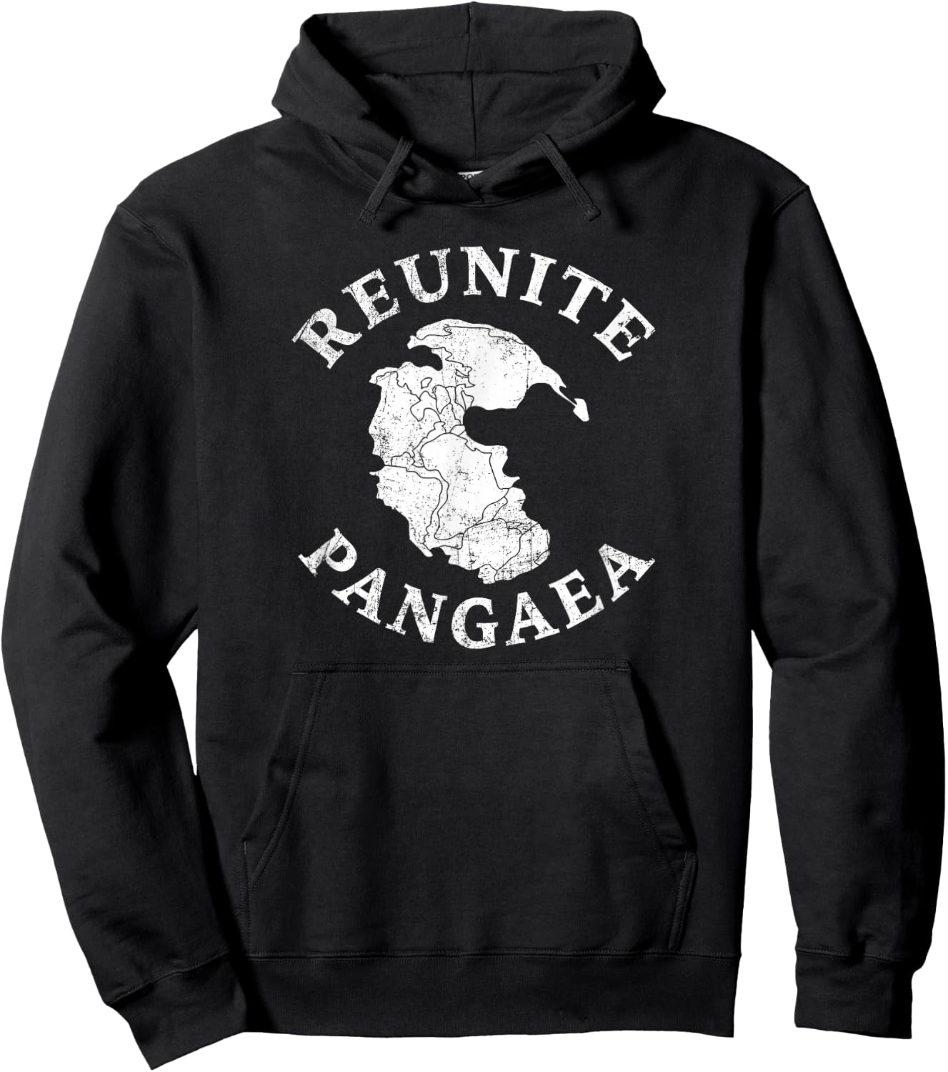 REUNITE PANGAEA Pangea Map Funny Peace Protest Retro Hoodie - Hoodie | Black