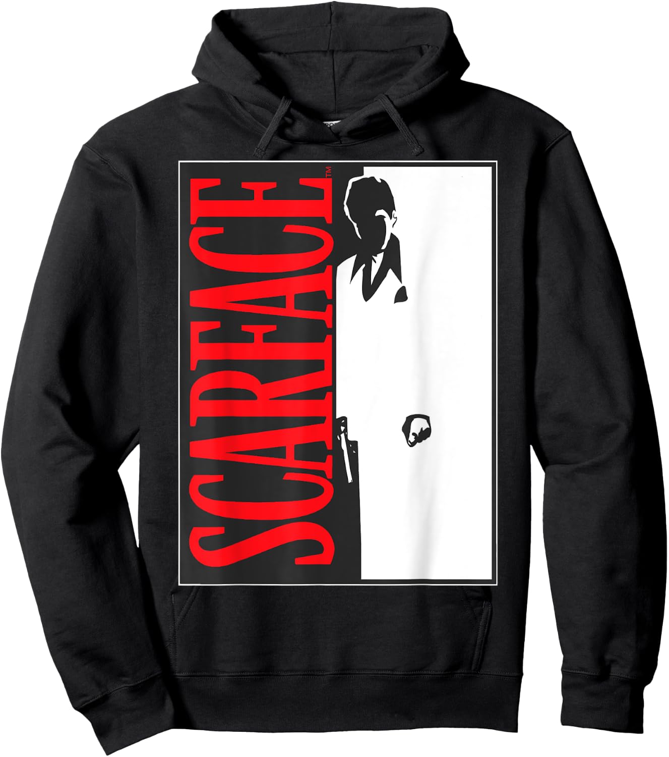 Scarface Black and White Movie Poster Graphic Hoodie - Hoodie | Black