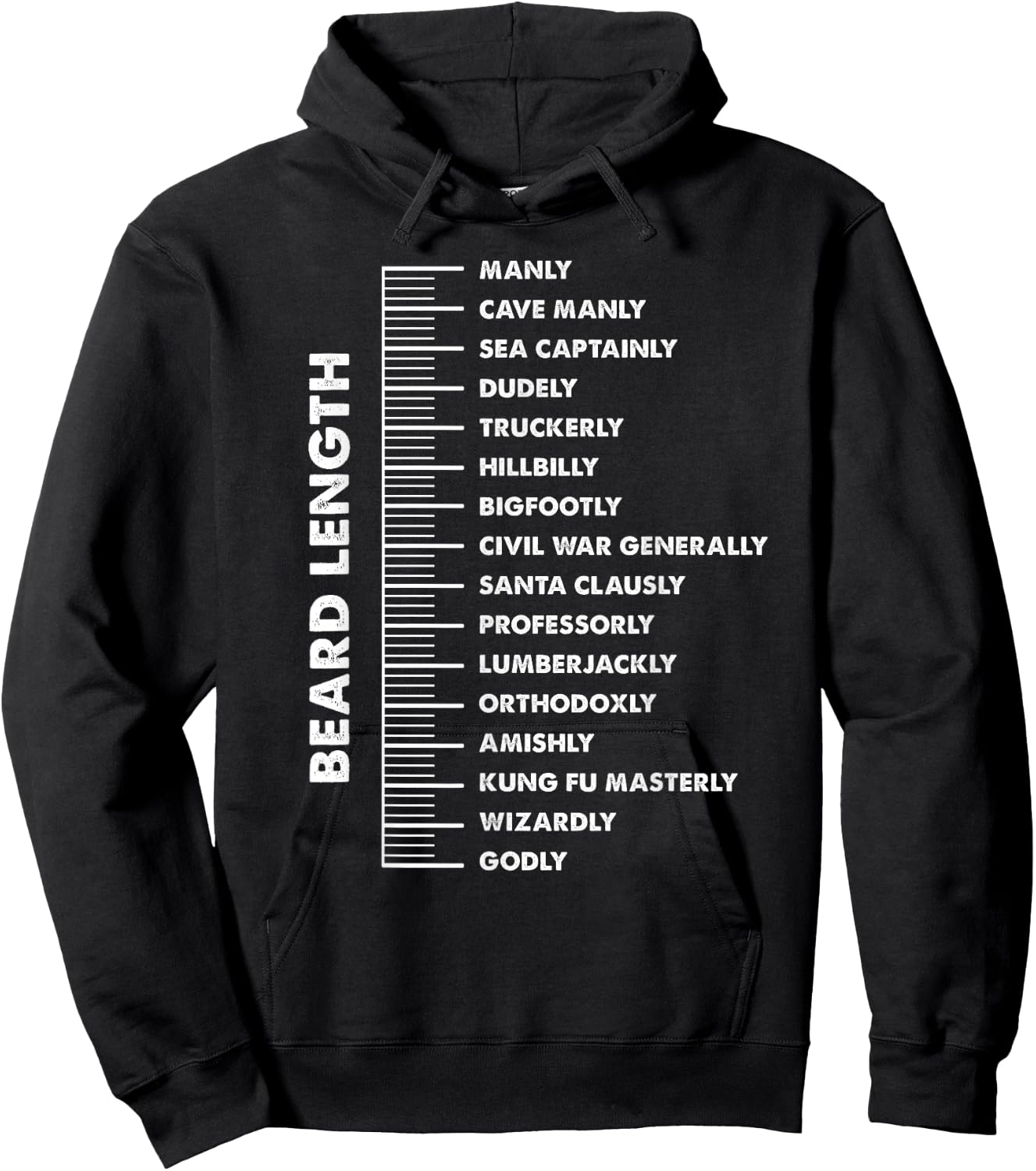 Beard Ruler Length Design: Design For Bearded Men Hoodie - Hoodie | Black