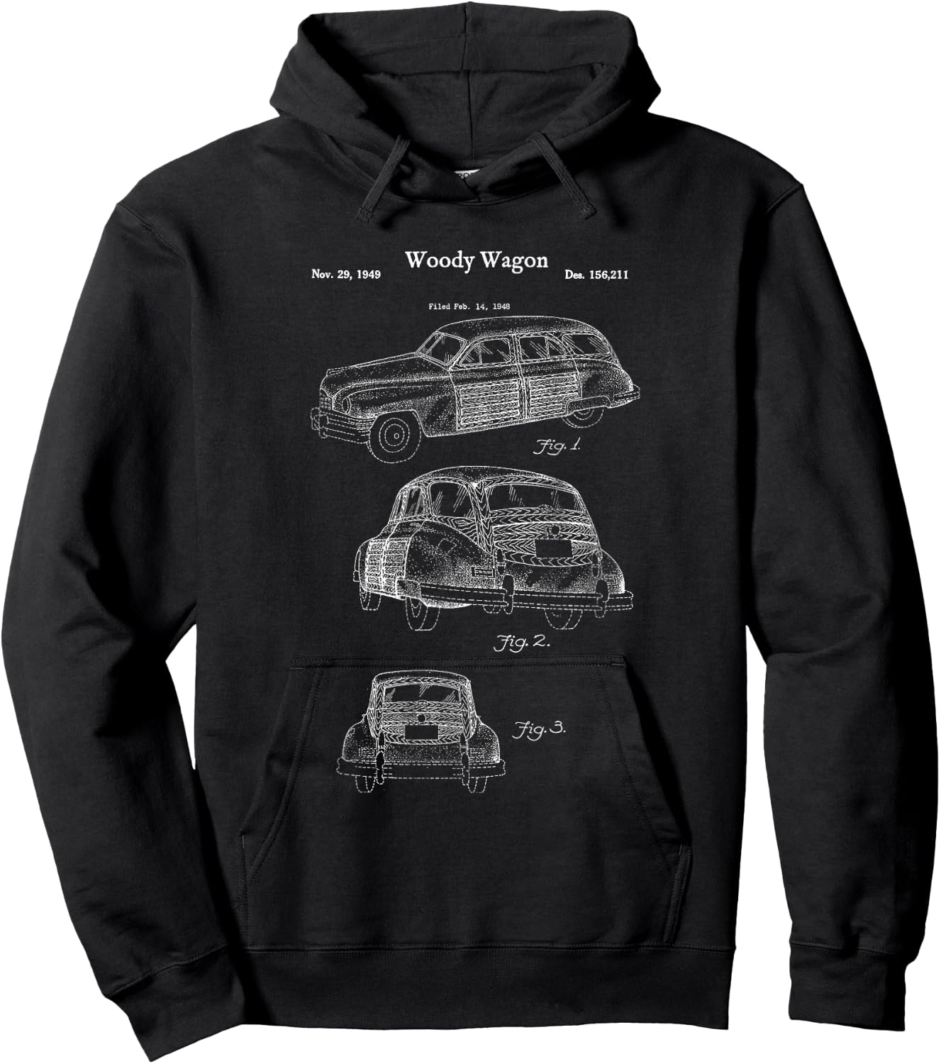 Vintage Woody Station Wagon Shirt - Woodie Automobile Car Hoodie - Hoodie | Black