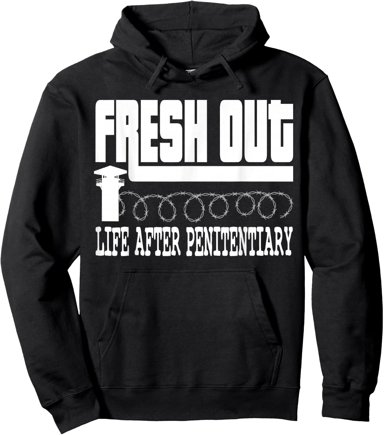 Funny Fresh Out Life After Penitentiary Alcatraz Jail Gift Hoodie - Hoodie | Black