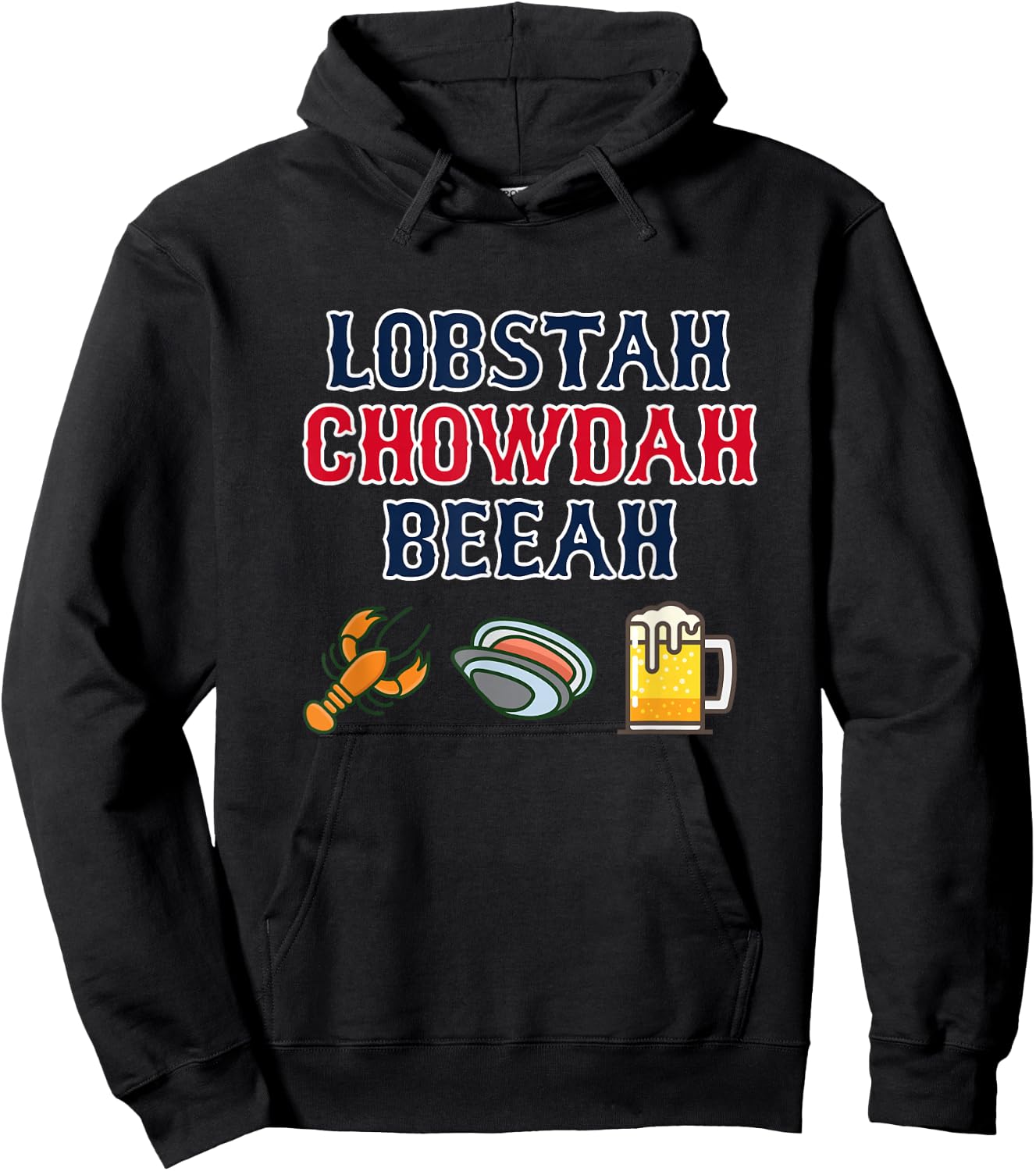 Funny Boston Accent - Lobster Chowder Beer Shirt Hoodie - Hoodie | Black