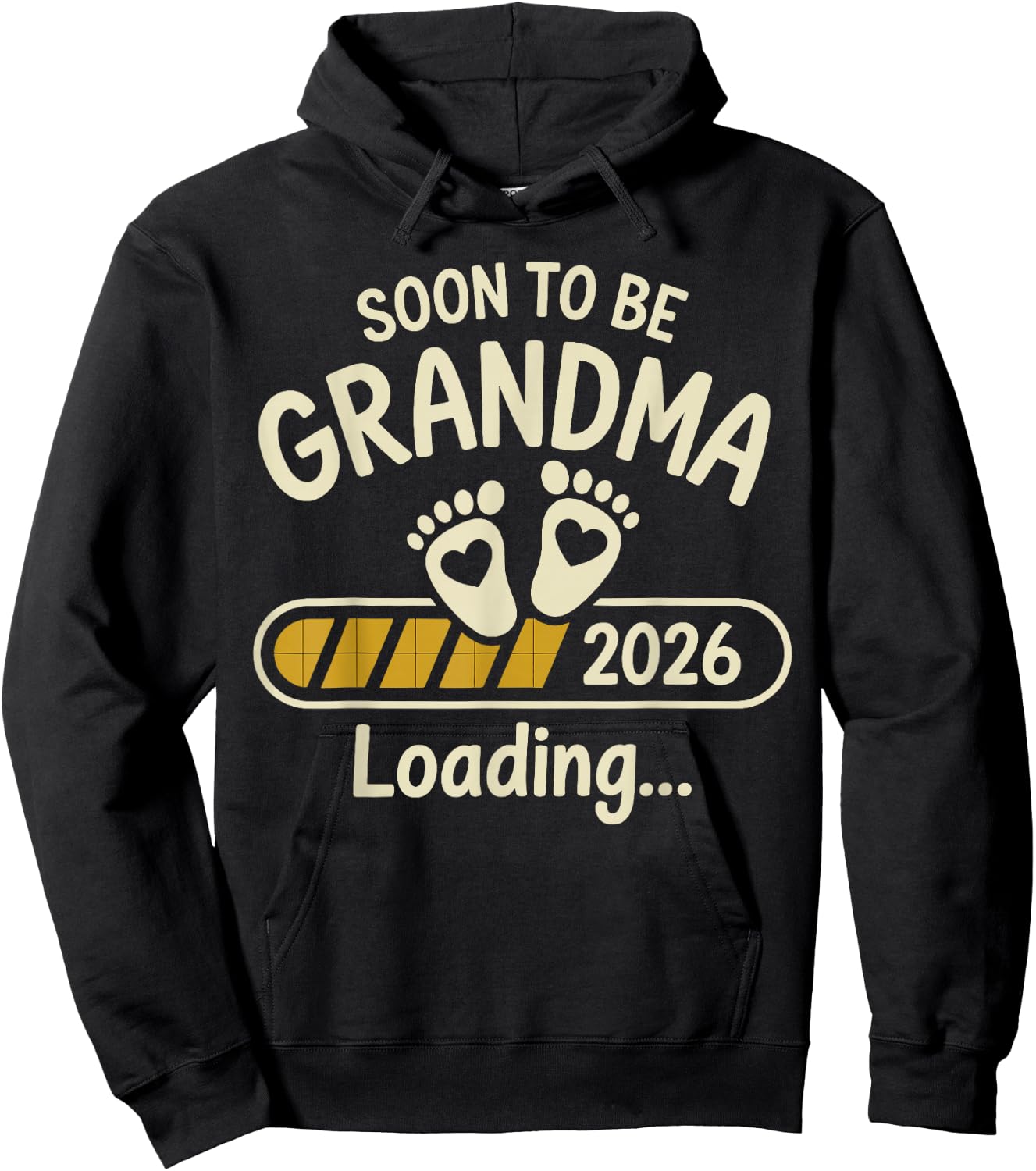 Promoted to Grandma 2026 Grandparents Baby Announcement Hoodie - Hoodie | Black
