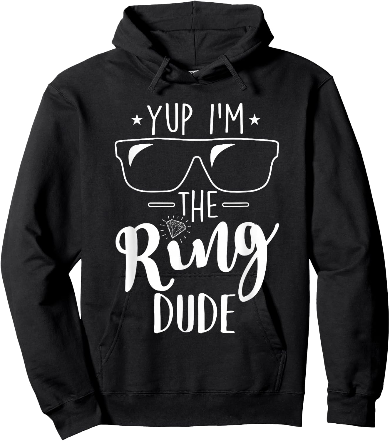 Yup I'm The Ring Dude Funny Ring Bearer Wedding Gift Small Hoodie - Hoodie | Black