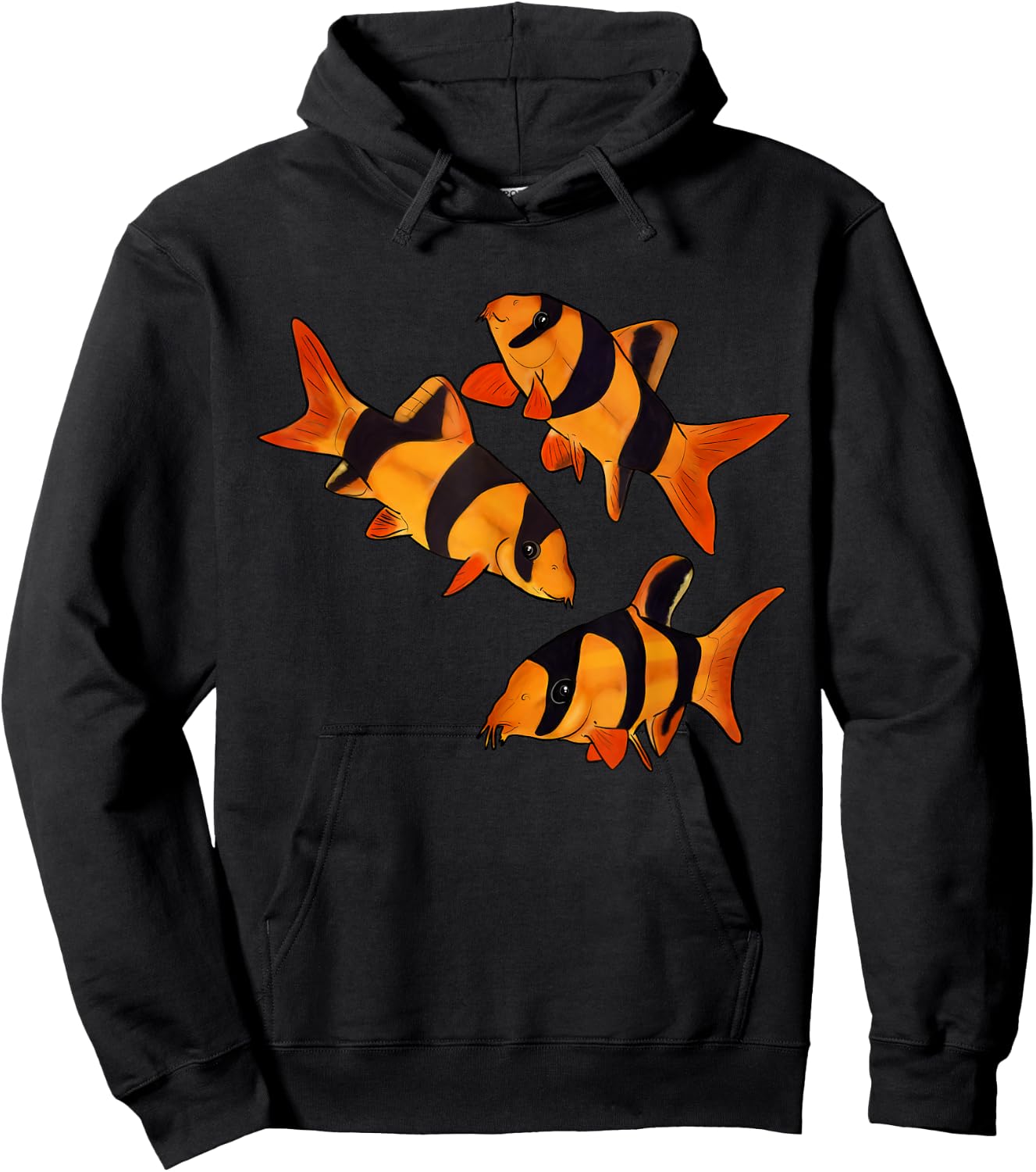 Freshwater Fish Fun Clown Loach Fish Aquarium Design-Tiger Botia Hoodie - Hoodie | Black