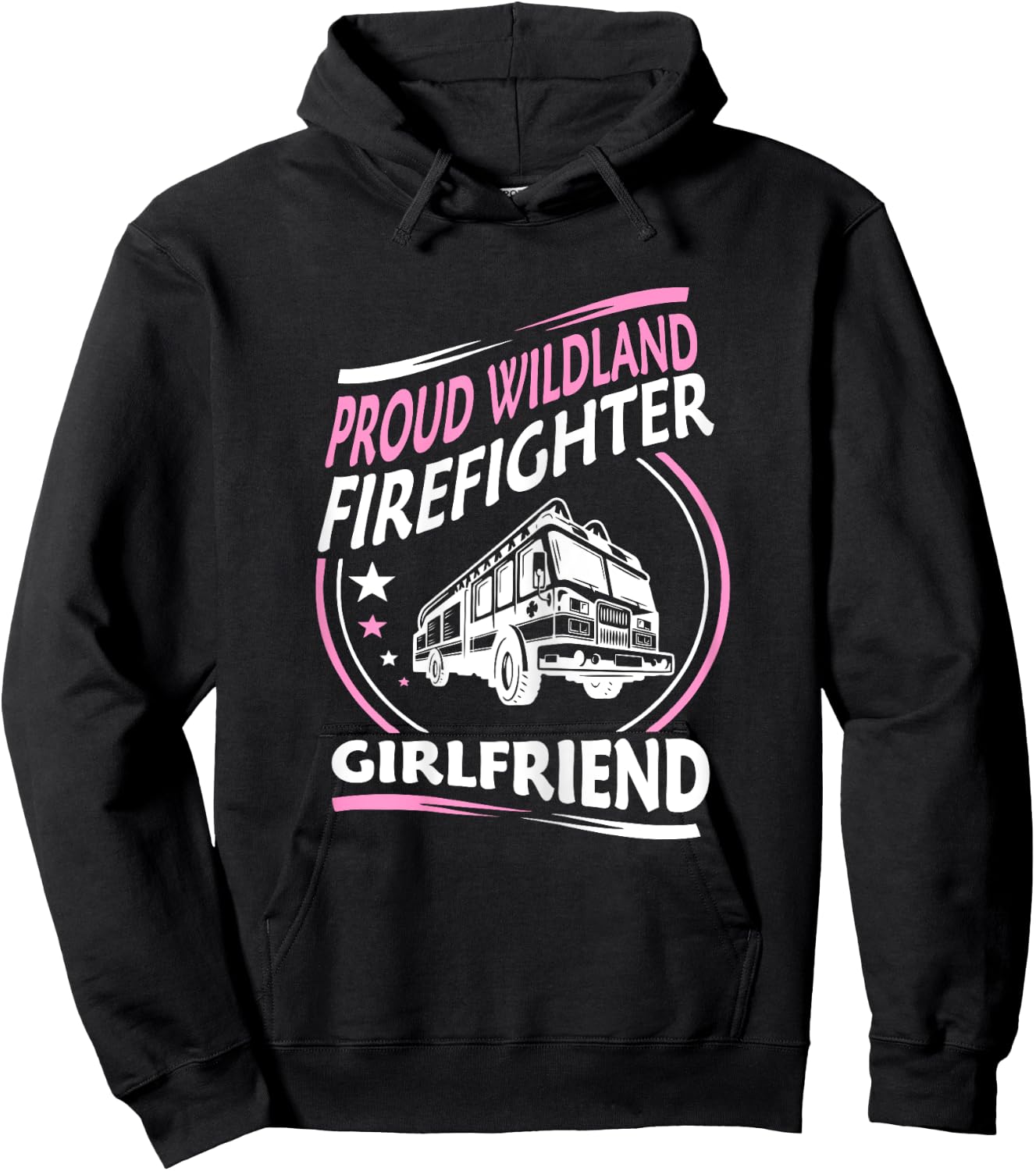 Proud Wildland Firefighter Girlfriend Gift Hoodie - Hoodie | Black