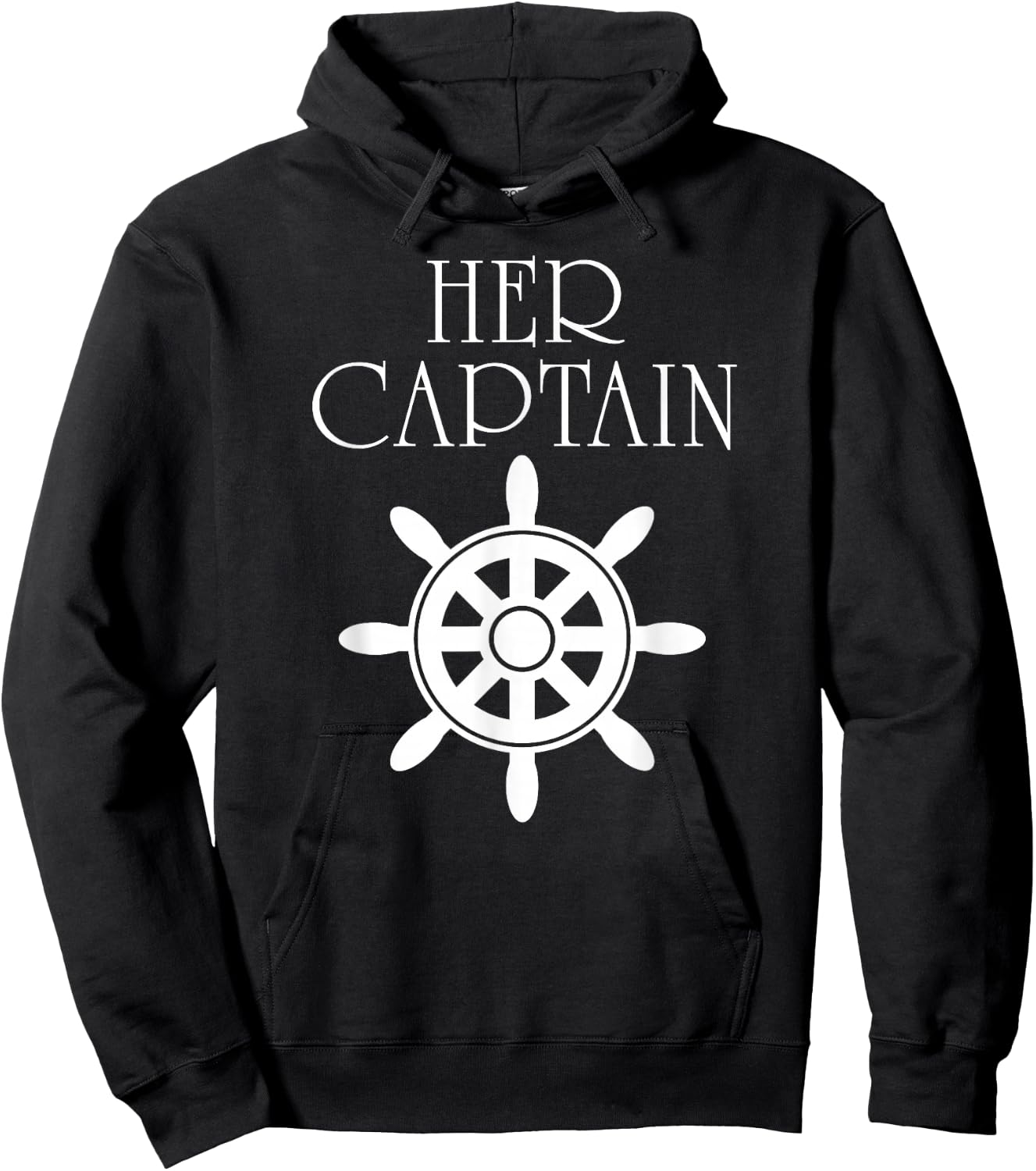 Funny Cruise Her Captain His Anchor Couple Hoodie - Hoodie | Black