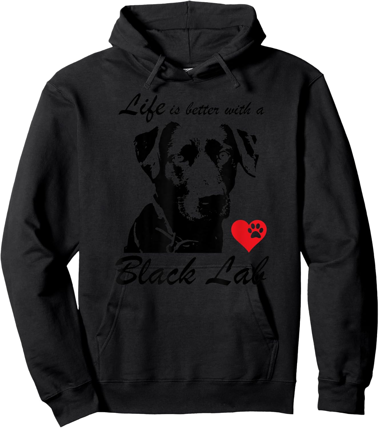 Black Lab Dog Face K9 I Love My Black Lab Dog Lovers Gift Men Women Kids Hoodie - Hoodie | Black