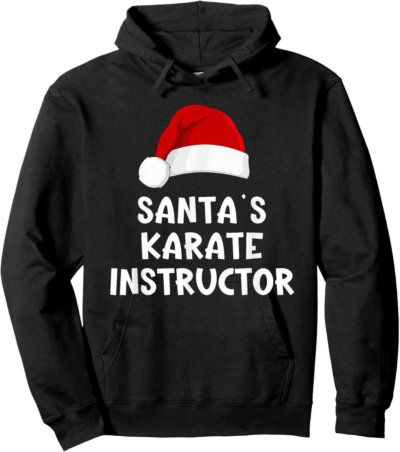 Christmas Santa's Favorite Karate Instructor Funny Pajama Hoodie - Hoodie | Black