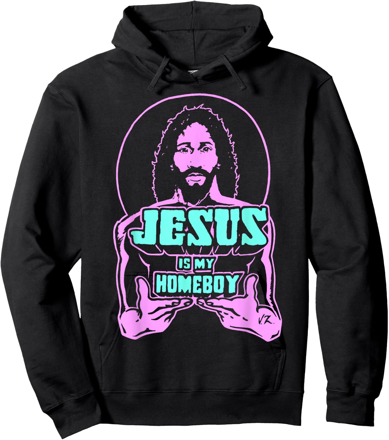 Jesus Is My Homeboy 80s Colours Hoodie - Hoodie | Black