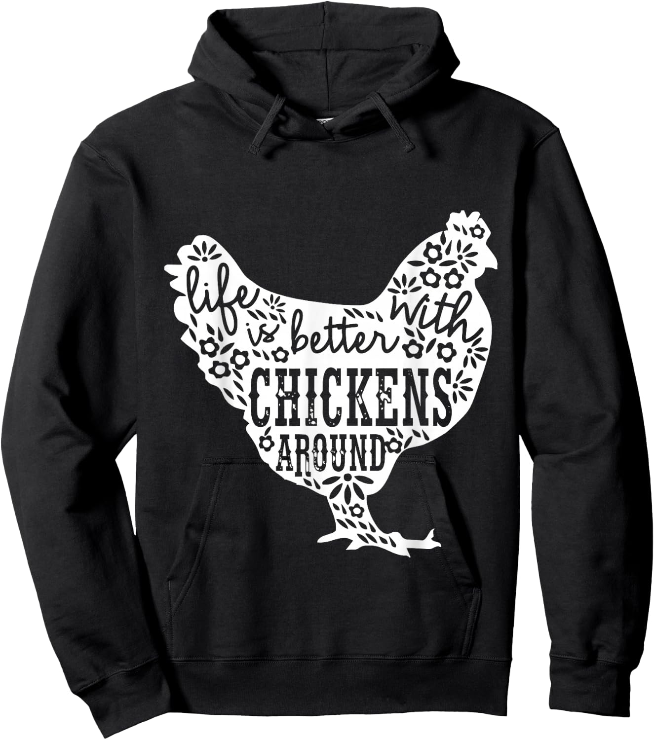 Life is Better With Chickens T Shirt Animal Pet Farmer Hoodie - Hoodie | Black