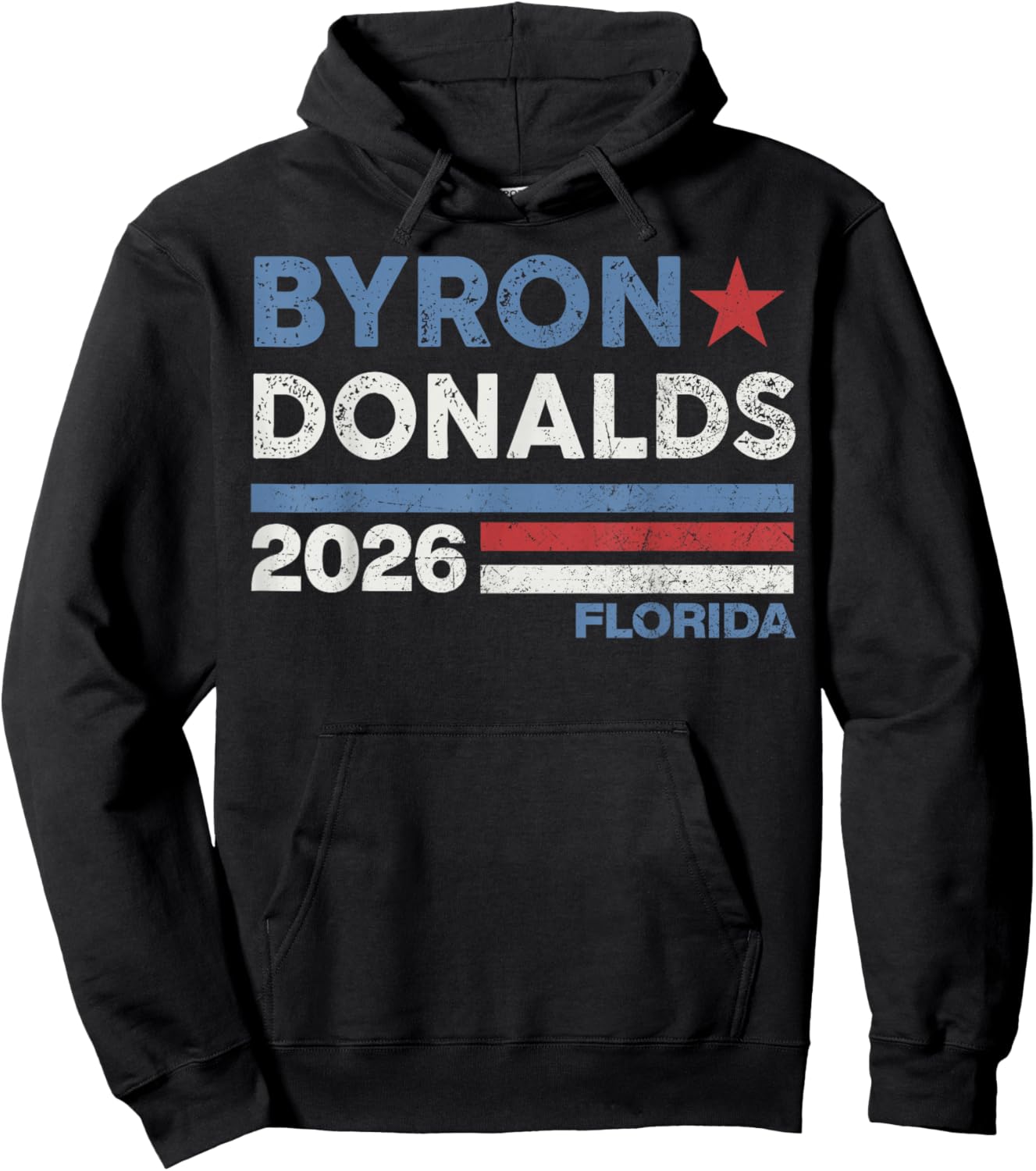 Byron Donalds Florida Governor 2026 US Flag Retro Men Women Hoodie - Hoodie | Black