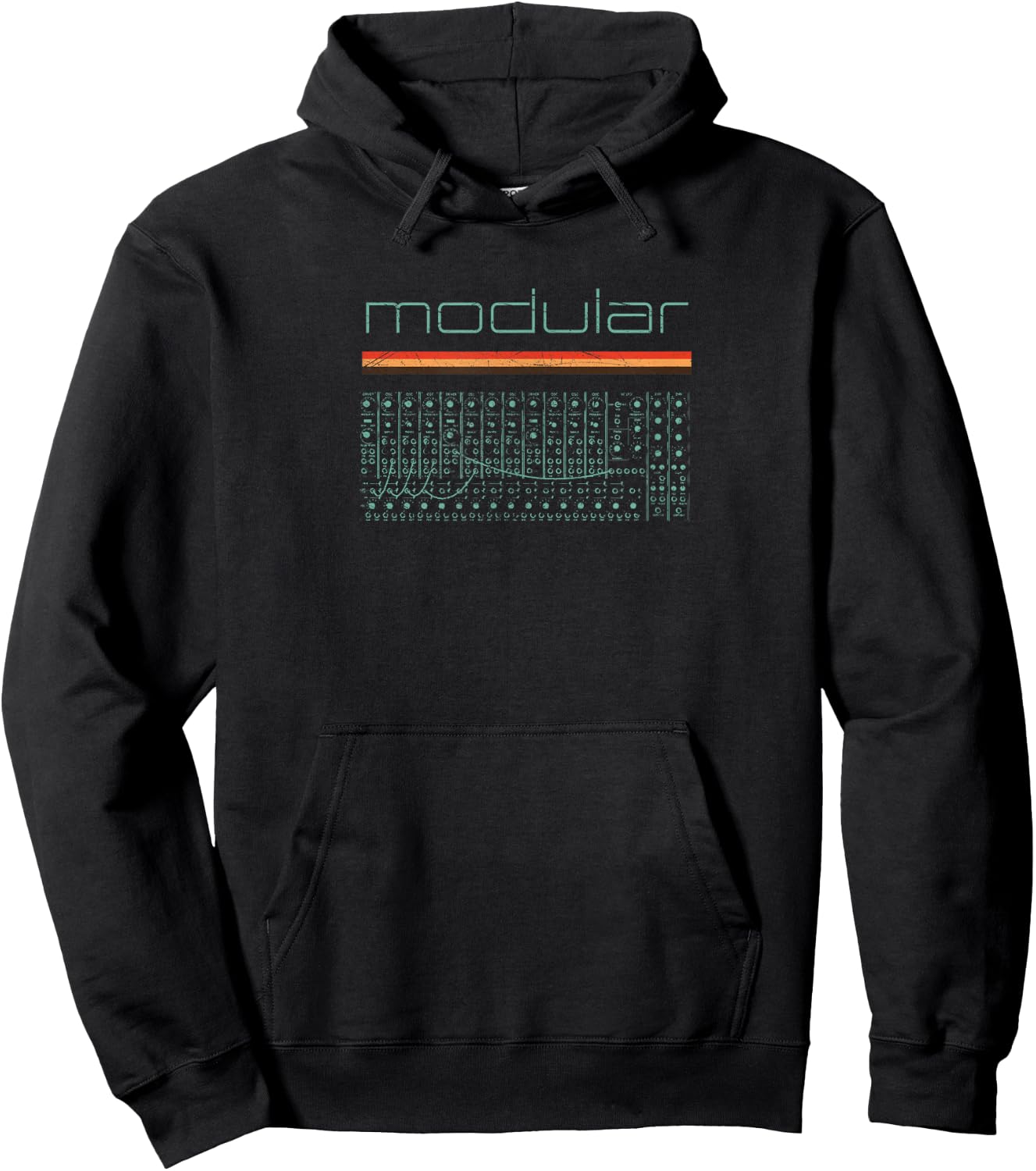 Vintage Modular Synthesizer - Analog DIY Synth Nerd Hoodie - Hoodie | Black
