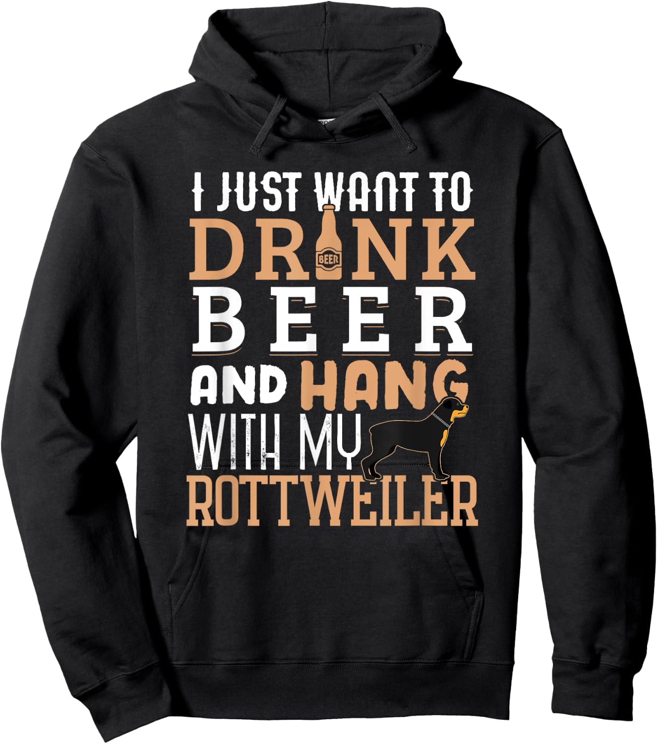 Rottweiler Dad Shirt Funny Father's Day Rottie Dog Beer Hoodie - Hoodie | Black