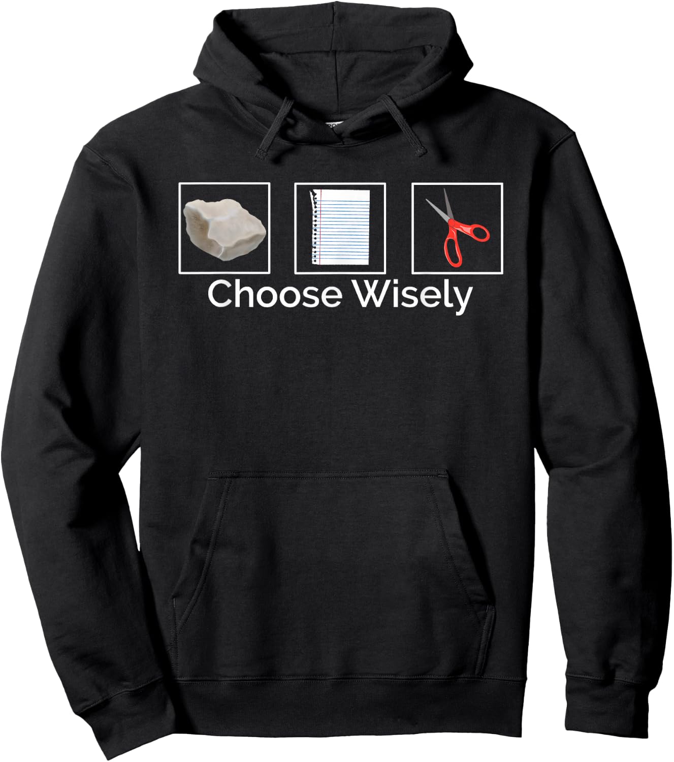 Rock Paper Scissors Choose Wisely Hoodie - Hoodie | Black