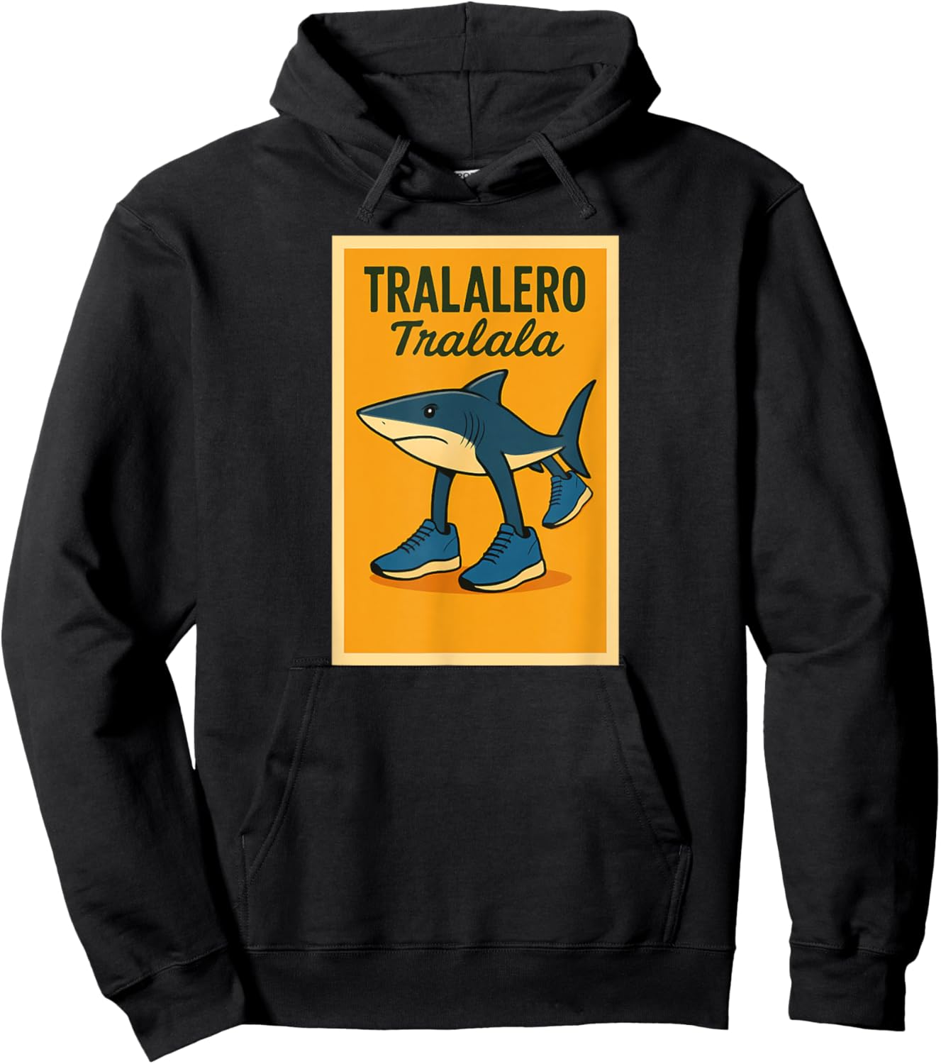 Tralalero Tralala Comic Poster Brainrot Hoodie - Hoodie | Black