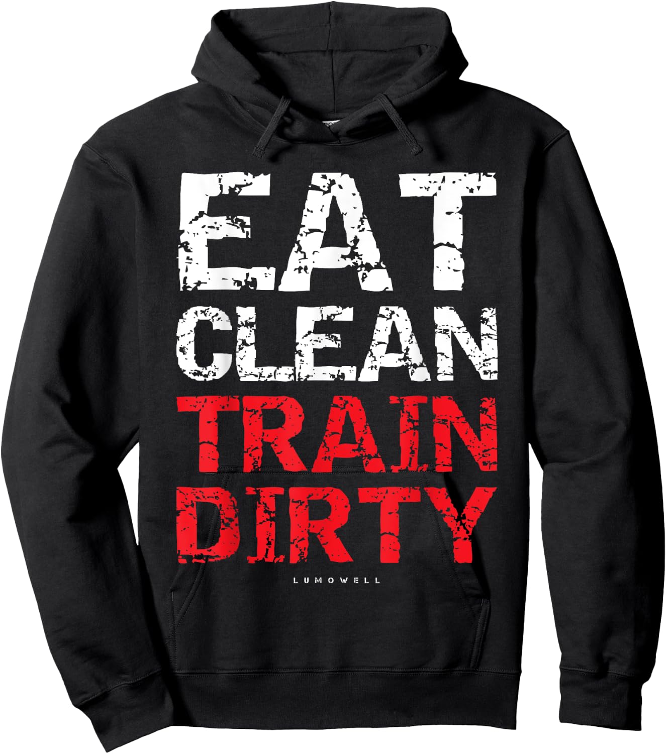 Funny Workout Shirts - Eat Clean Train Dirty Gym Hoodie - Hoodie | Black