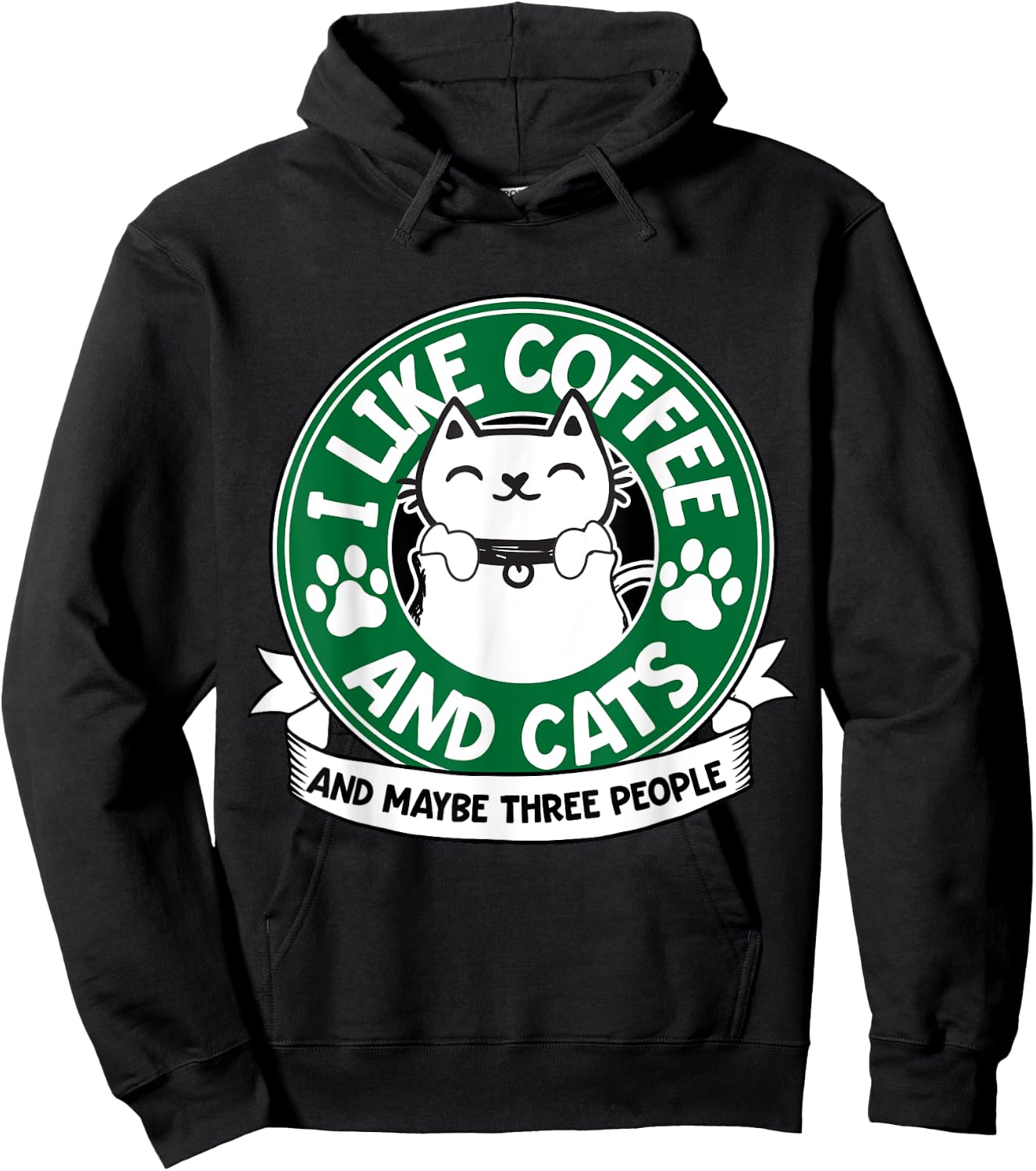 I Like Coffee and Cats and Maybe 3 People Funny Pet Lover Hoodie - Hoodie | Black