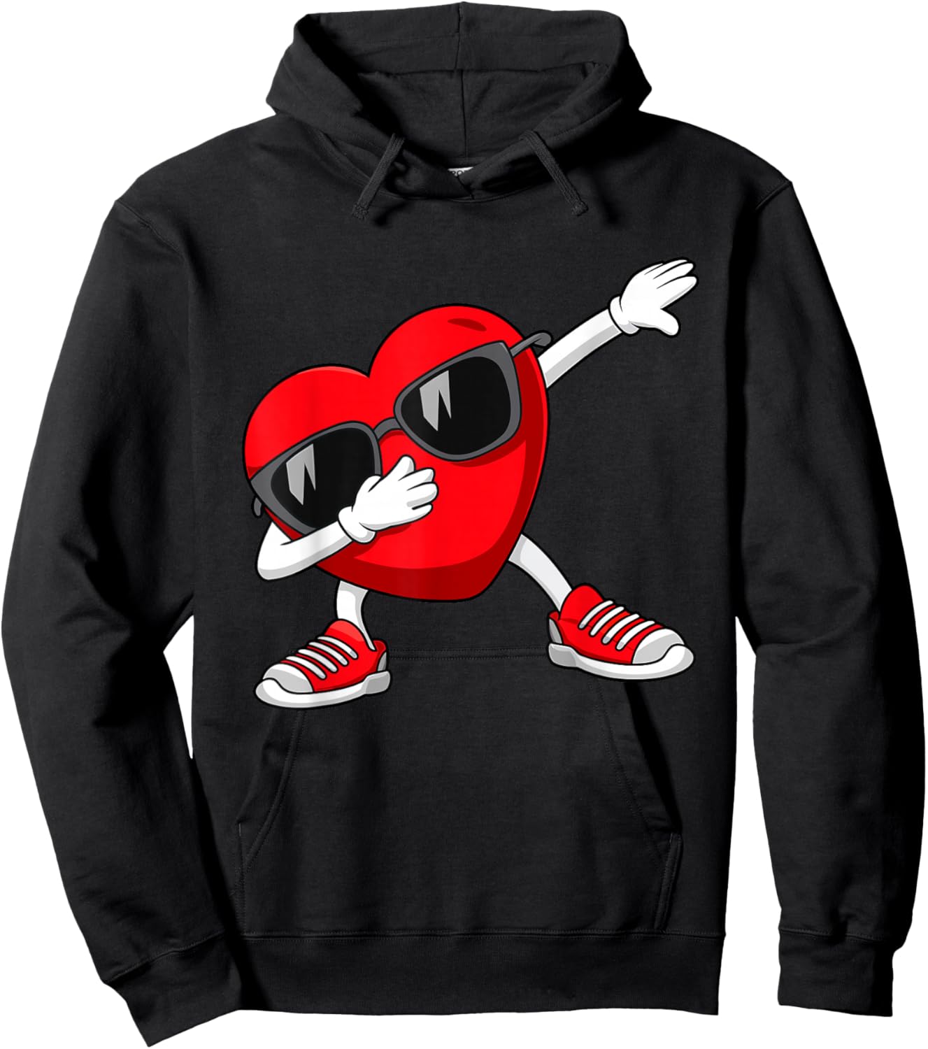 Valentines Day Dabbing Heart Dab For Teens Boys Girls Kids Hoodie - Hoodie | Black