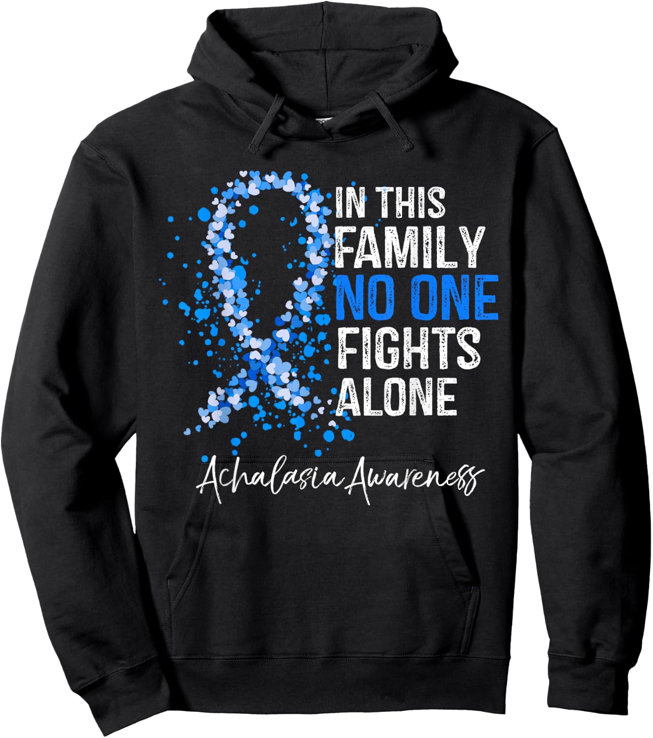 In This Family No One Fights Alone Shirt Achalasia Awareness Hoodie - Hoodie | Black