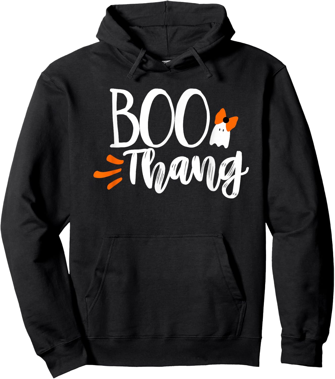 Boo Thang Thing Cute Halloween Ghost Girl's Bow Gift Hoodie - Hoodie | Black