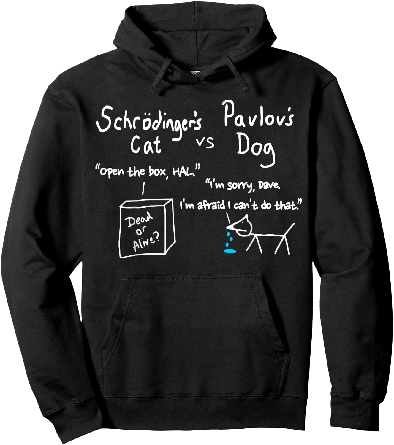 Schrödinger's Cat and Pavlov's Dog Funny Science Geek Hoodie - Hoodie | Black
