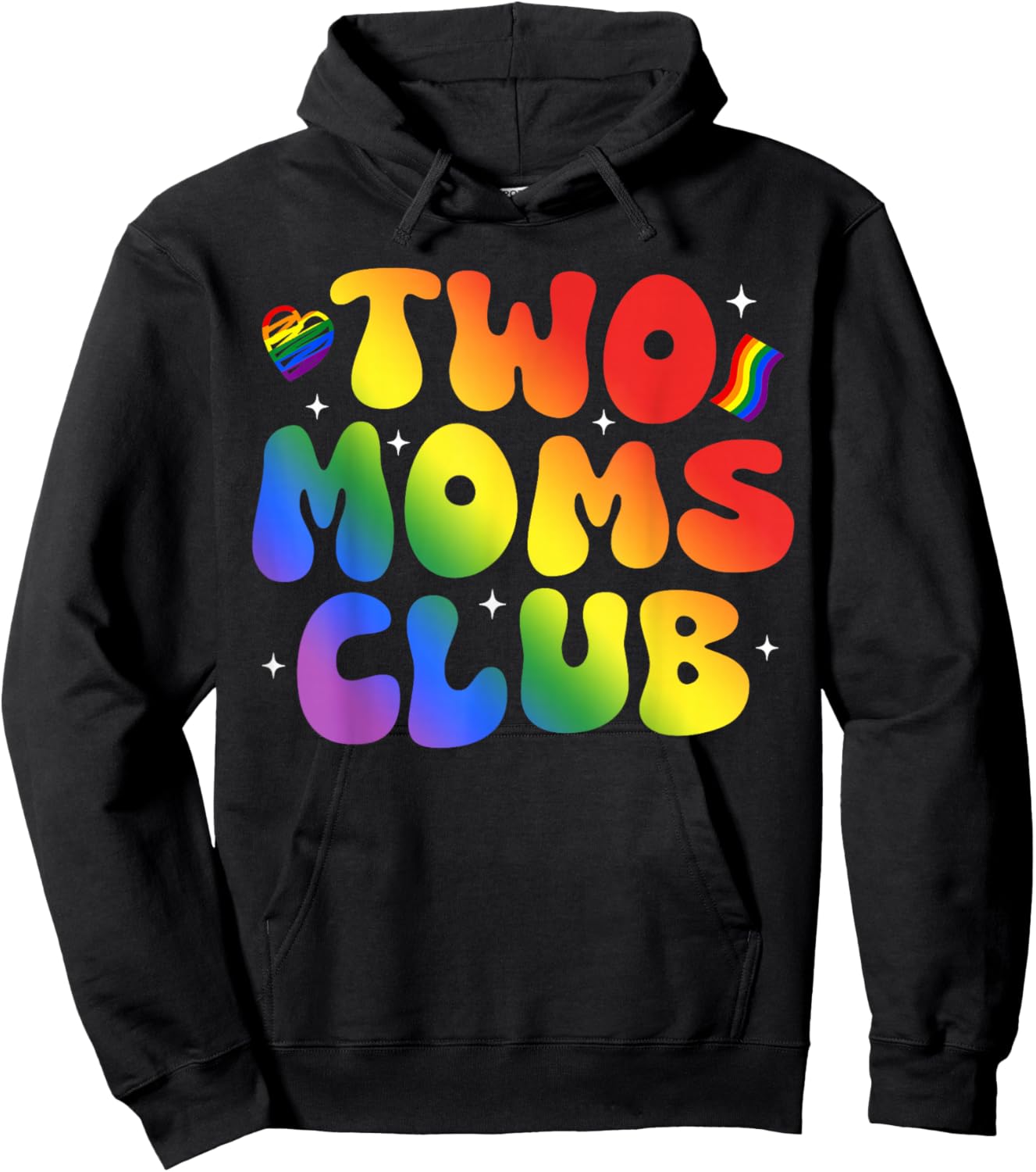 Two Moms Club Pride Month LGBT Diversity Rainbow Advocate Hoodie - Hoodie | Black