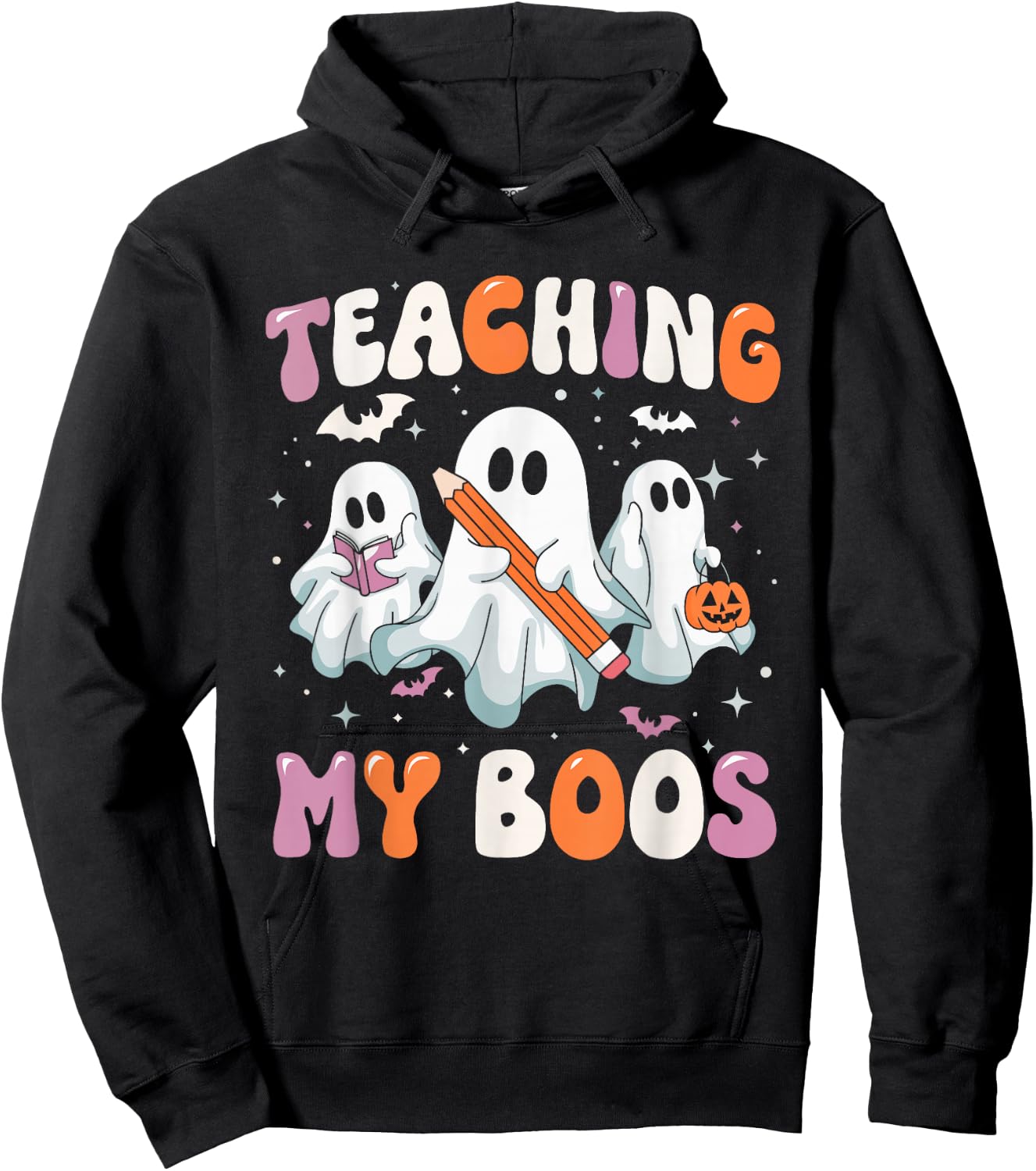 Teaching My Boos Teacher Cute Ghost Teacher Halloween Hoodie - Hoodie | Black